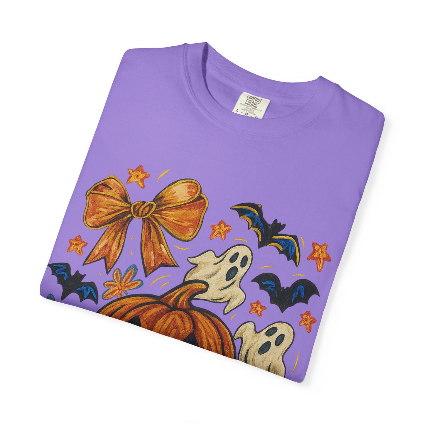 Halloween Ghost & Pumpkin T-shirt, Spooky Season Shirt, Fall Tee, Unisex Halloween Apparel, Ghostly Graphic Tee, Pumpkin Graphic Shirt