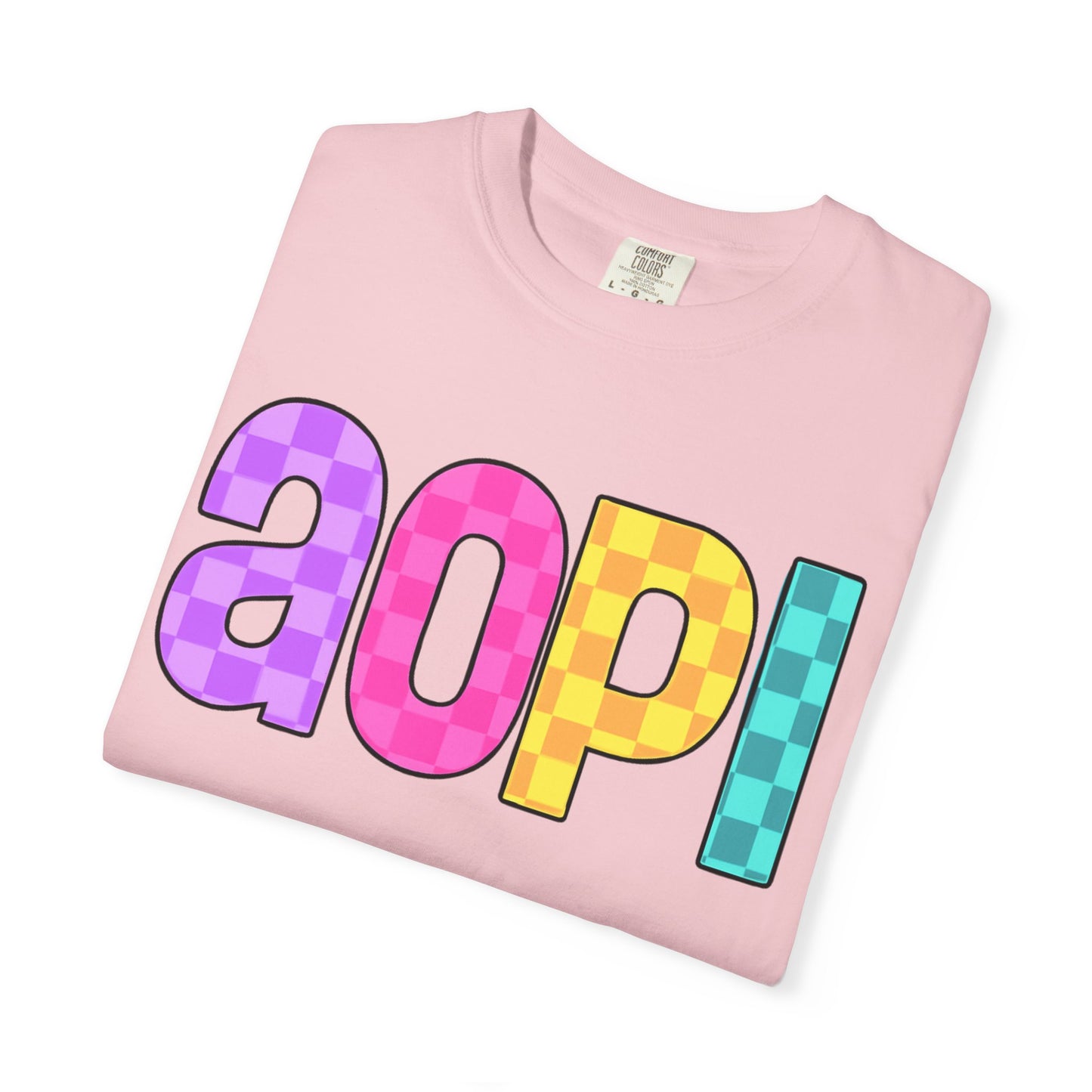 Colorful Graphic Tee - Trendy Unisex Garment-Dyed T-shirt for Casual Summer Wear and AOPI Spirit Gift
