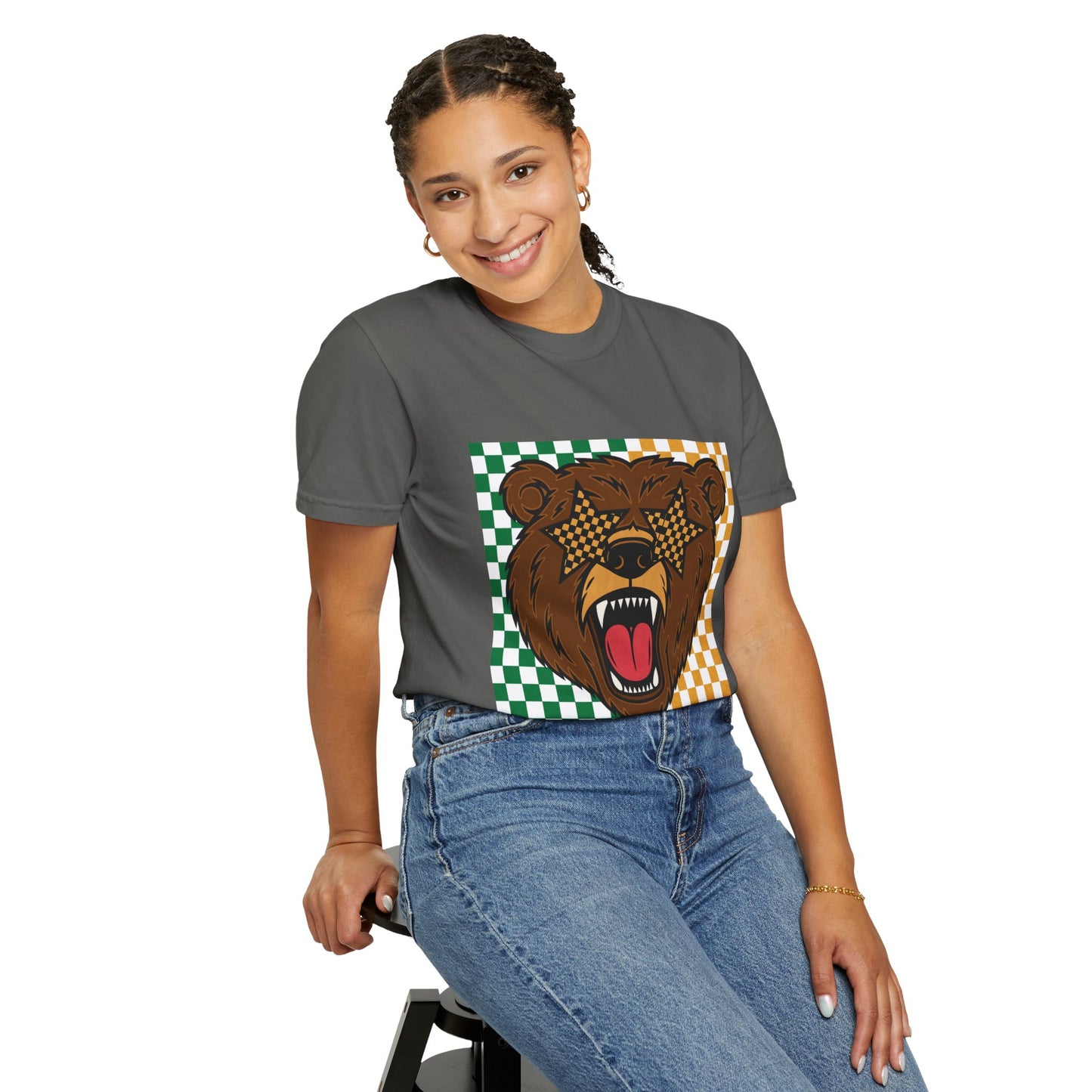 Checkered BU Bear Unisex T-shirt