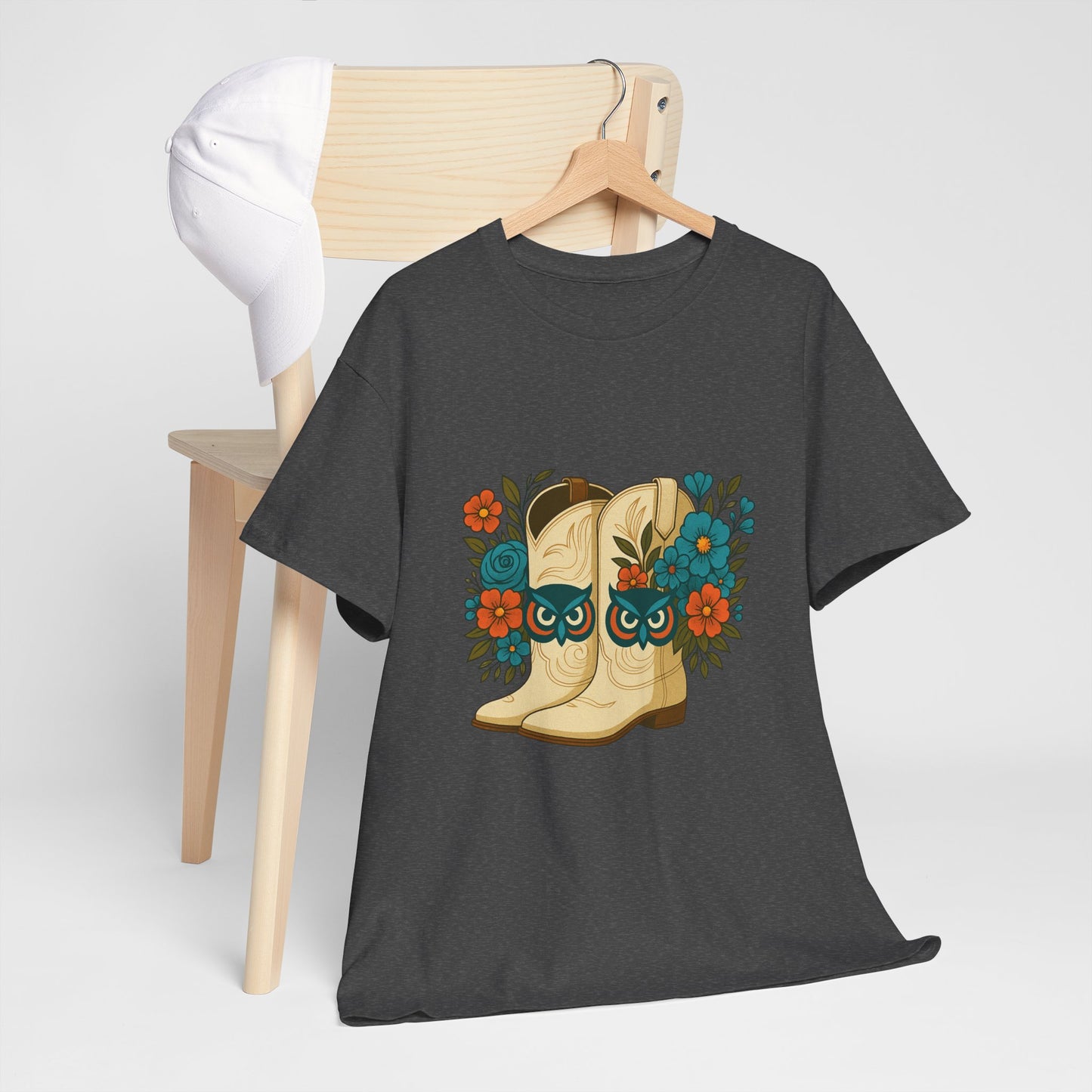 Floral Cowboy Boots Tee, Perfect for Country Music Lovers, Western Style Gift, Casual Outfit, Boho Fashion, Farmhouse Decor