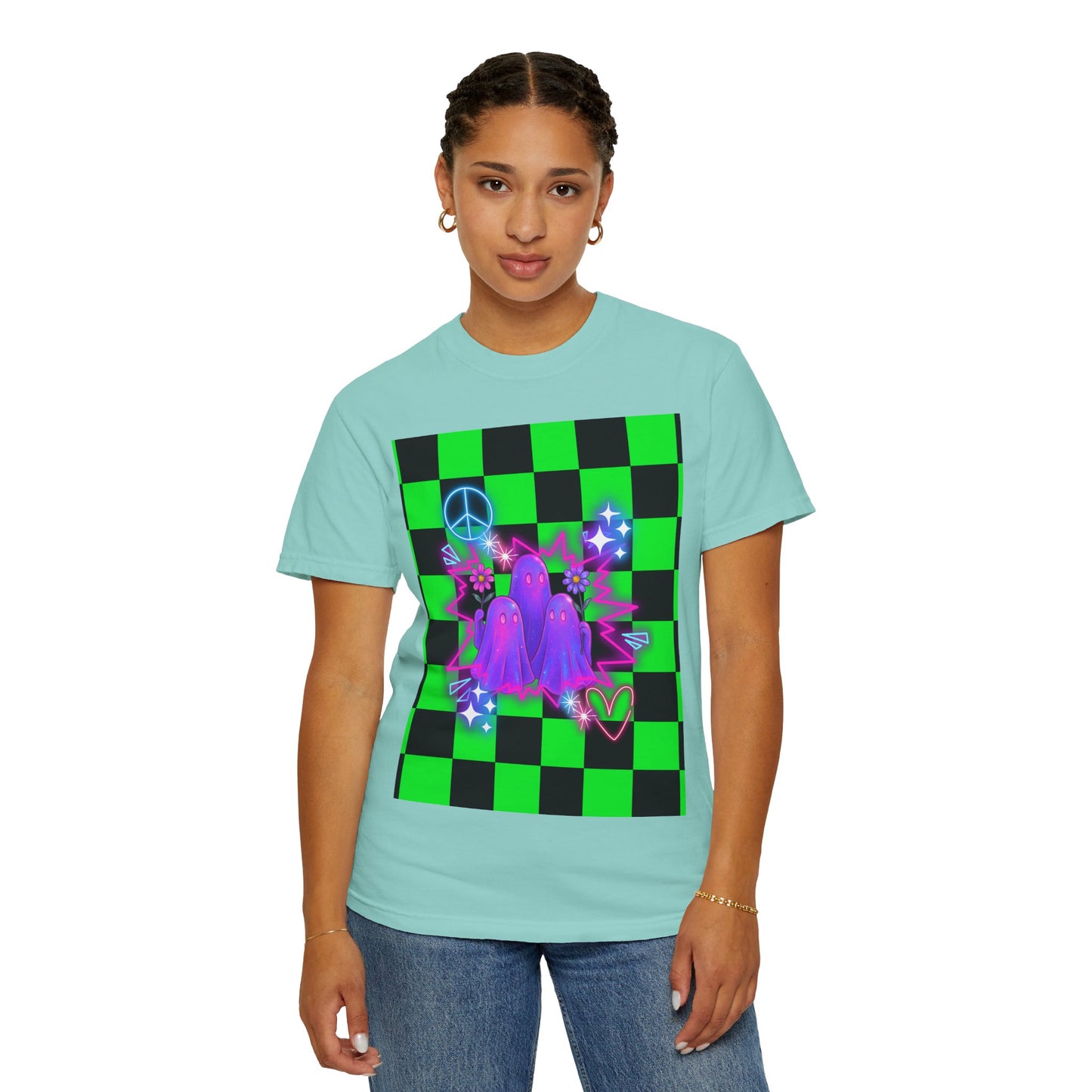Vibrant Ghost Graphic Tee, Unisex T-shirt, Retro Vibe Shirt, Perfect for Halloween, Party Wear, Casual Style, Unique Gift
