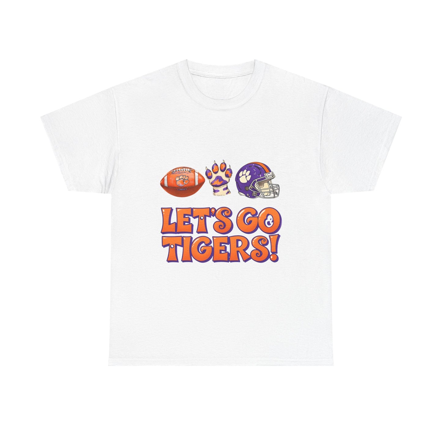 Unisex Heavy Cotton Tee - Let's Go Tigers! Sports Fan Tee, Game Day Shirt, Tailgate Apparel, Team Pride Top, College Football Gear
