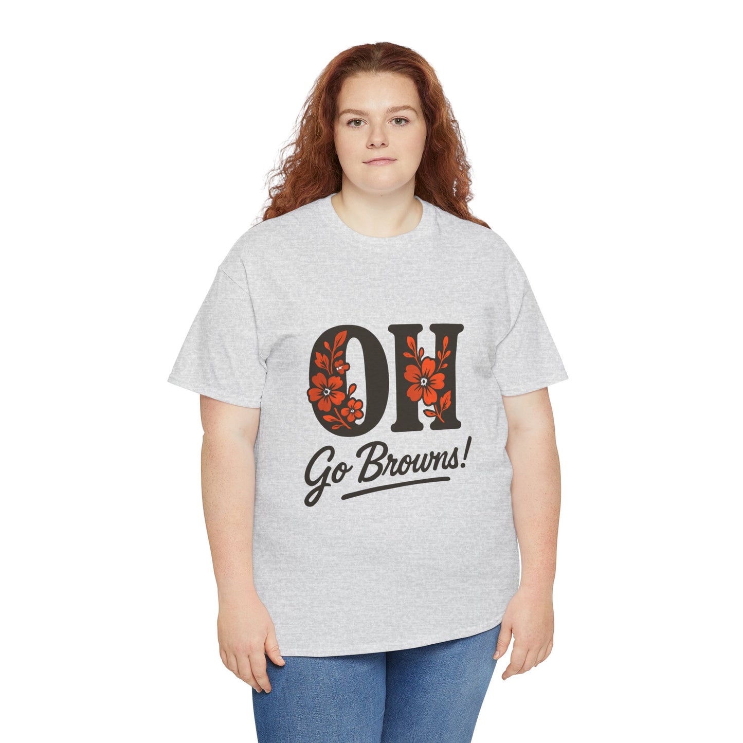 OH Go Browns Floral Unisex Tee, Fan Apparel, Game Day Shirt, Casual Wear, Gift for Sports Lovers