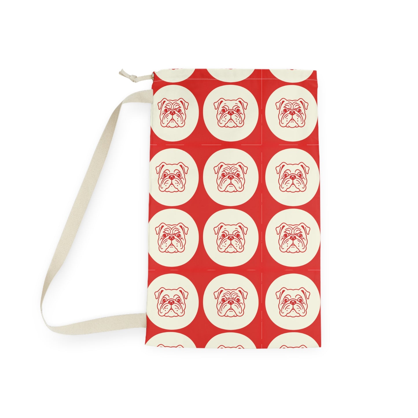 Bulldog Pattern Laundry Bag, Dog Lover Gift, Red and Cream Design, Georgia Graduation Gift, College Dorm Room, Georgia Bulldogs