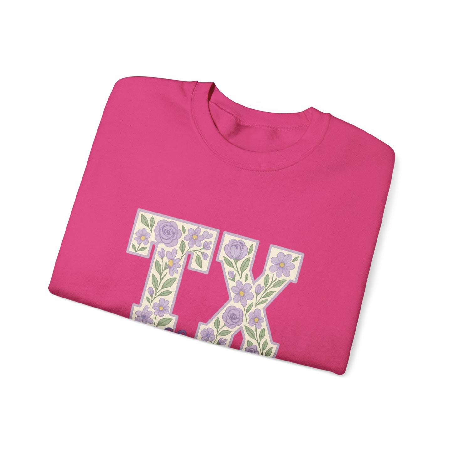Texas Floral Sweatshirt, Cozy Unisex Crewneck, TX Riff Ram Bah Zoo Pullover, Gift for College Students, Texas Pride Apparel, Spring Fashion
