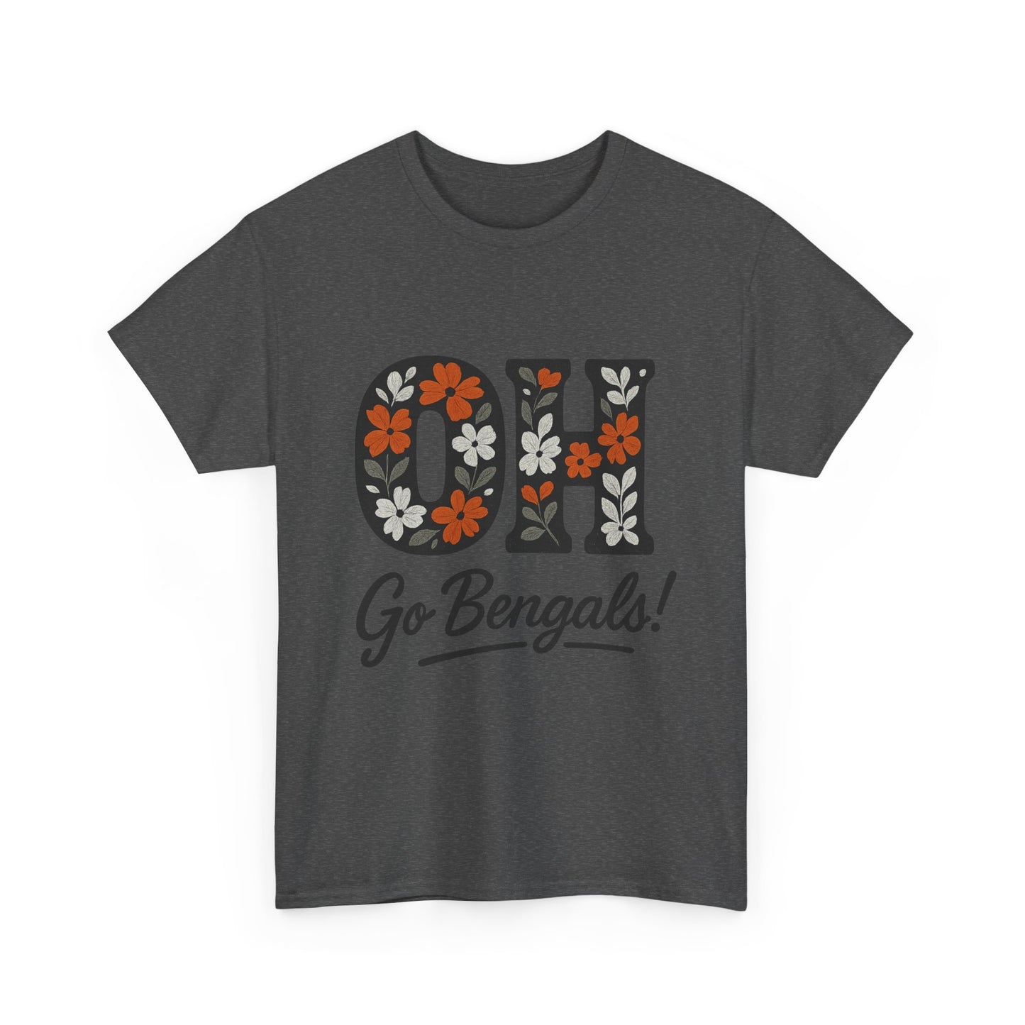 Bengals Floral Tee - Unisex Heavy Cotton
