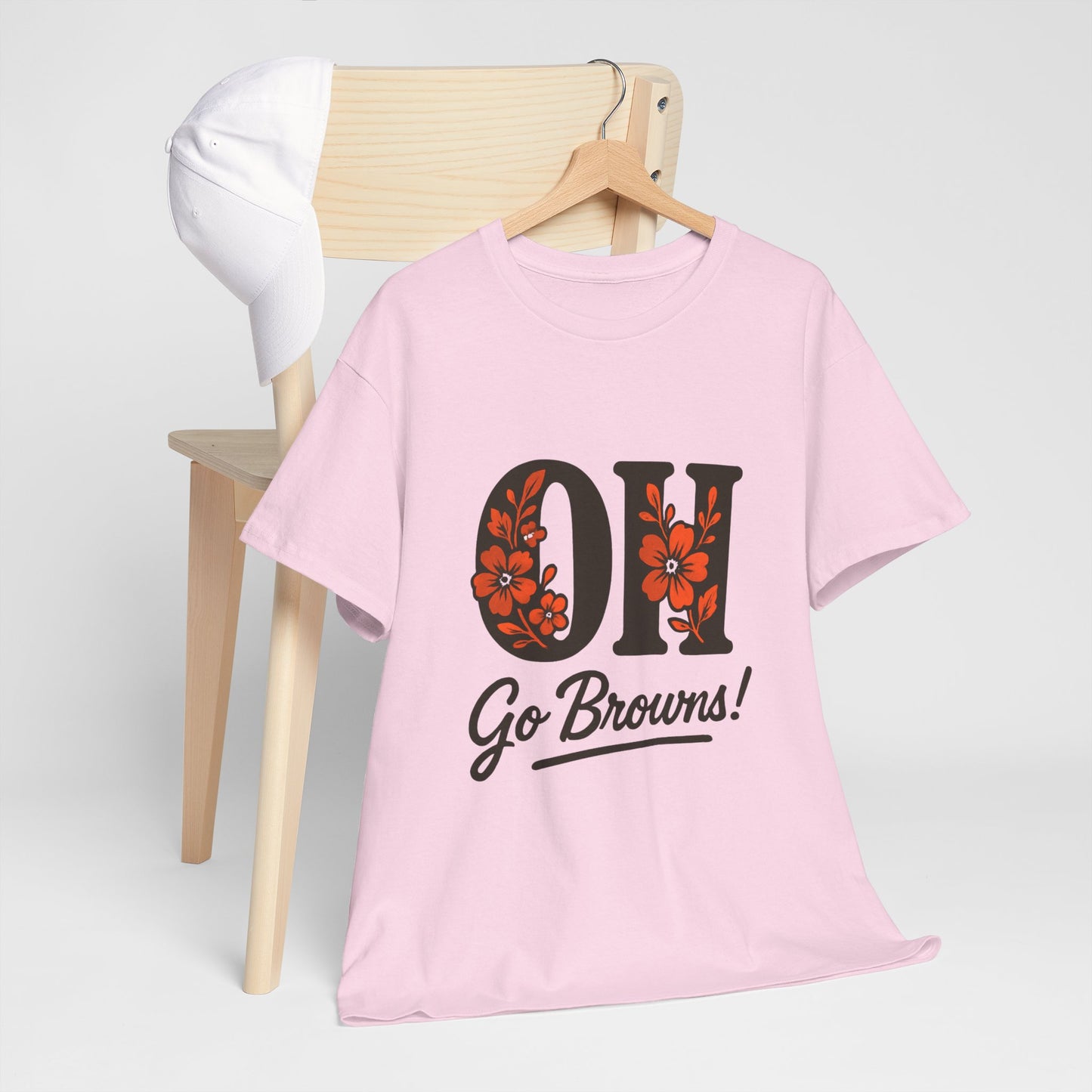OH Go Browns Floral Unisex Tee, Fan Apparel, Game Day Shirt, Casual Wear, Gift for Sports Lovers