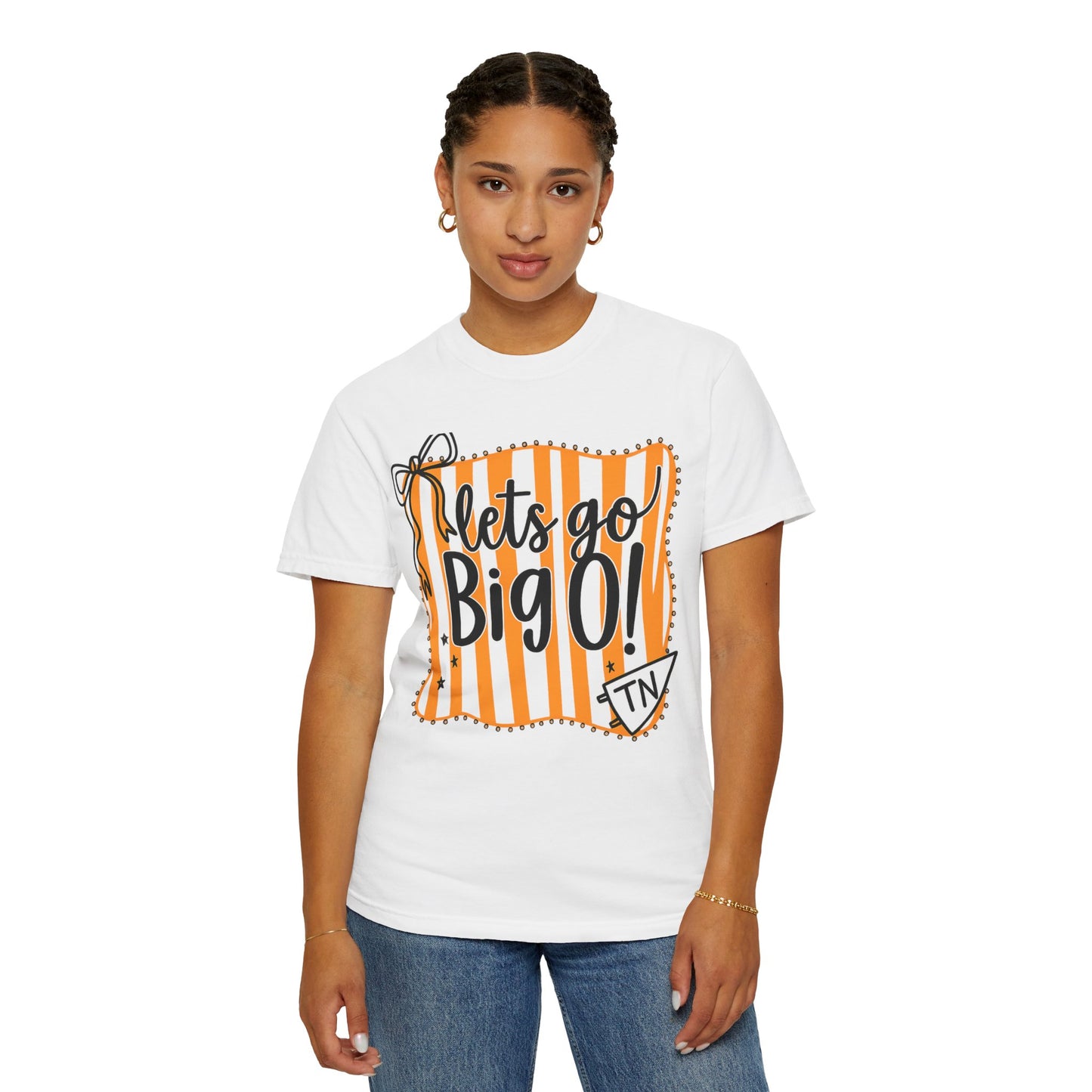 Let's Go Big O! Unisex Garment-Dyed T-Shirt, Sporty Tee, Casual Wear, Game Day Apparel, Fun Gift for Fans, Festival Wear