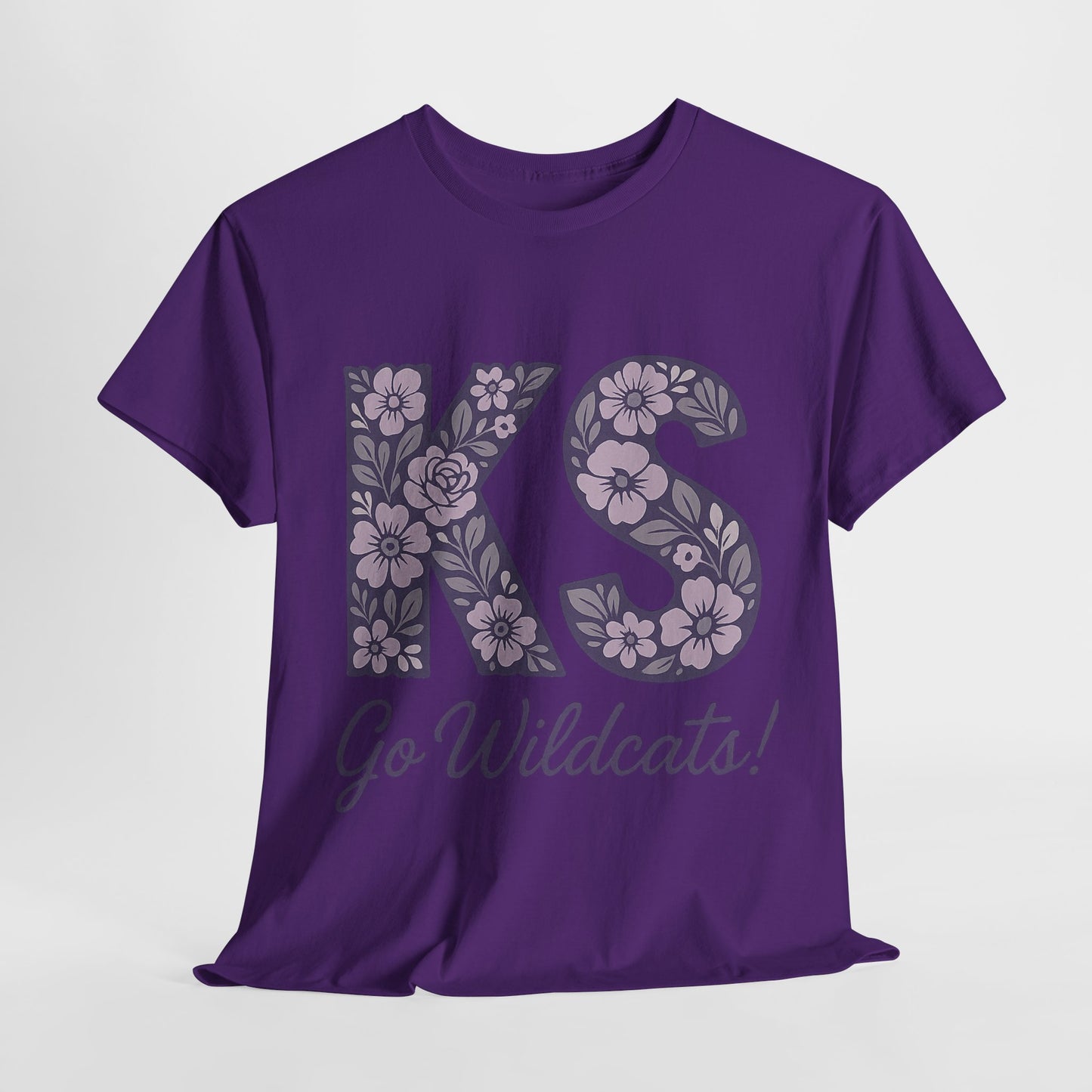 KS Floral Team Spirit Tee: Celebrate Kansas State Wildcats in Style, Perfect for Sports Events, Gifts, & Casual Wear