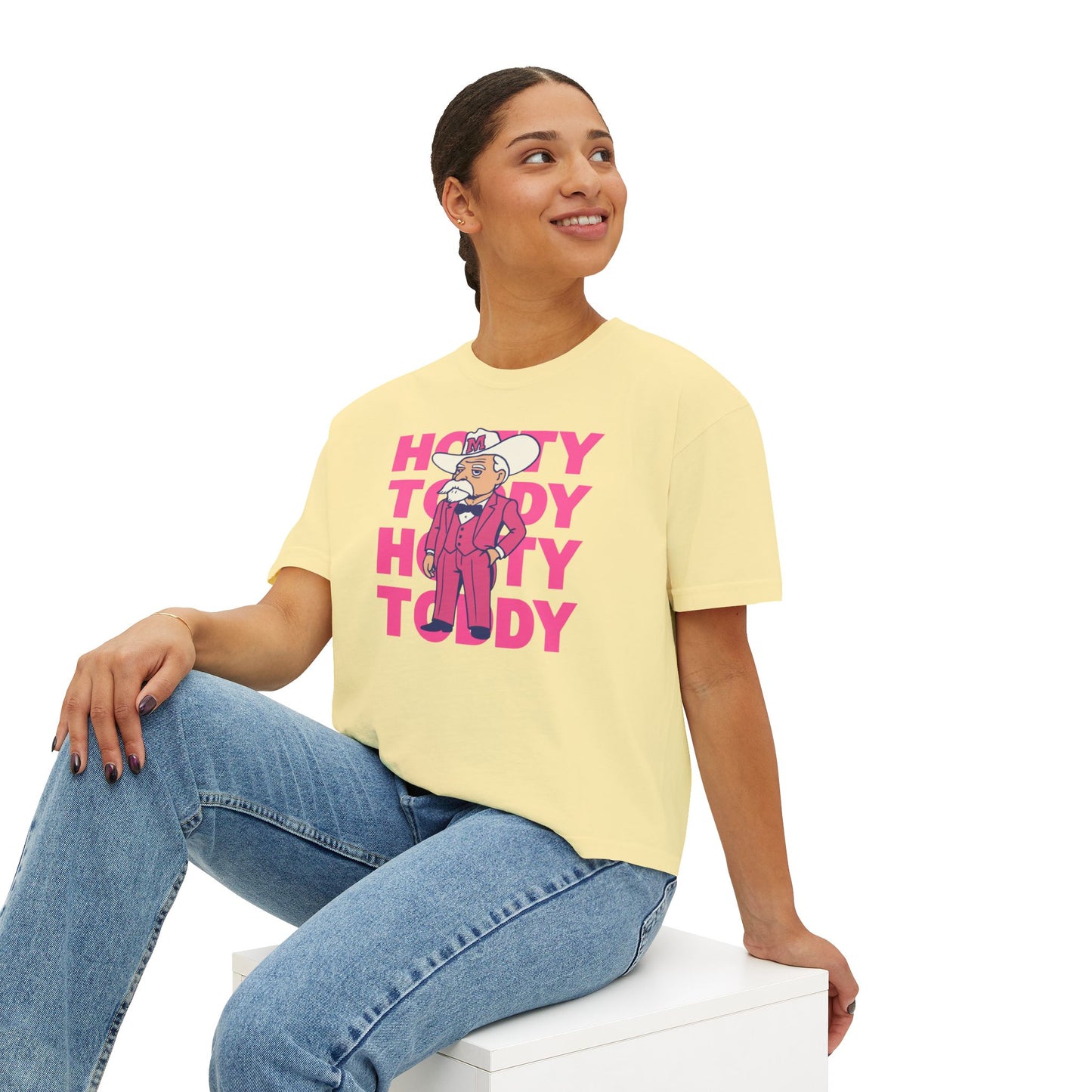 Pink Hotty Toddy Boxy Tee | Fun Humor Graphic Shirt