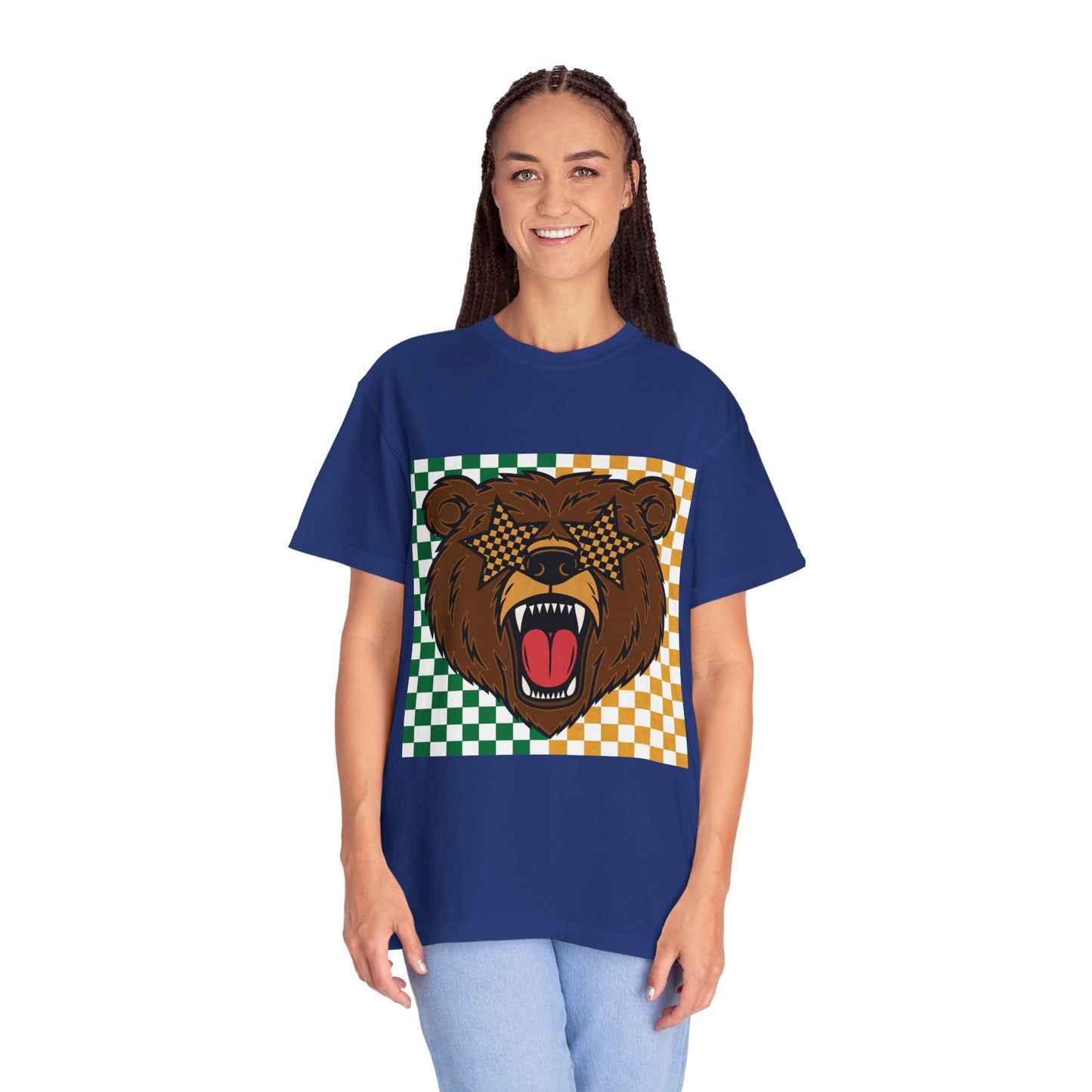 Checkered BU Bear Unisex T-shirt