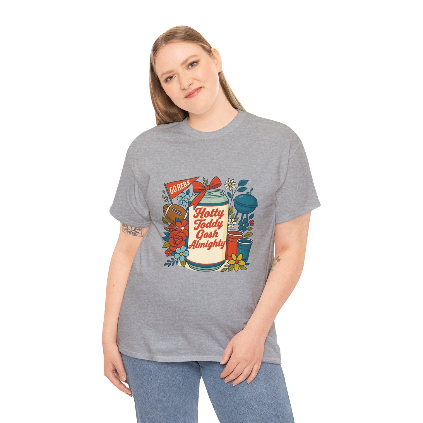 Hotty Toddy Heavy Cotton Tee - Unisex Graphic T-Shirt, Casual Wear, College Apparel, Gift for Students, Spring Break Fashion