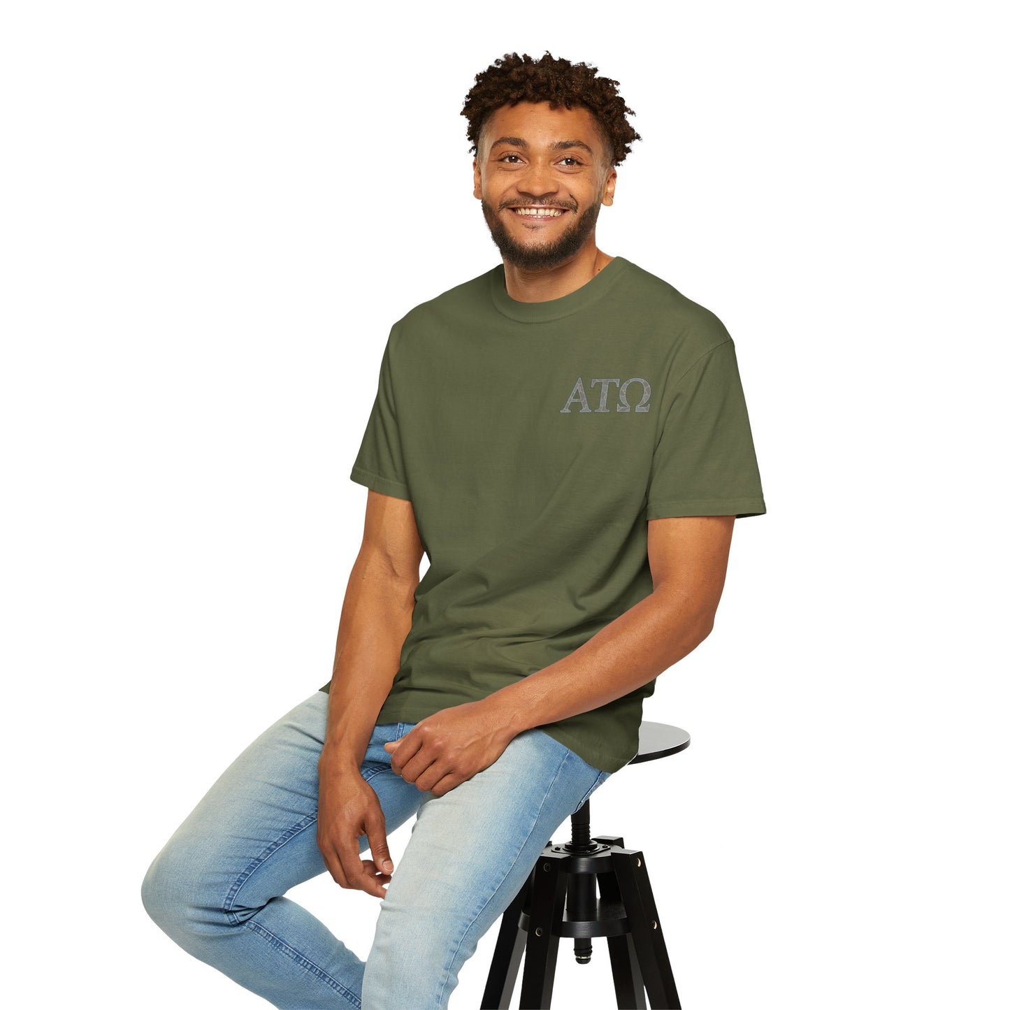 AlphaTauOmega Garment-Dyed T-shirt | Unisex Casual Tee for Fraternity Events, Gifts, College Life, Brotherhood, Greek Life