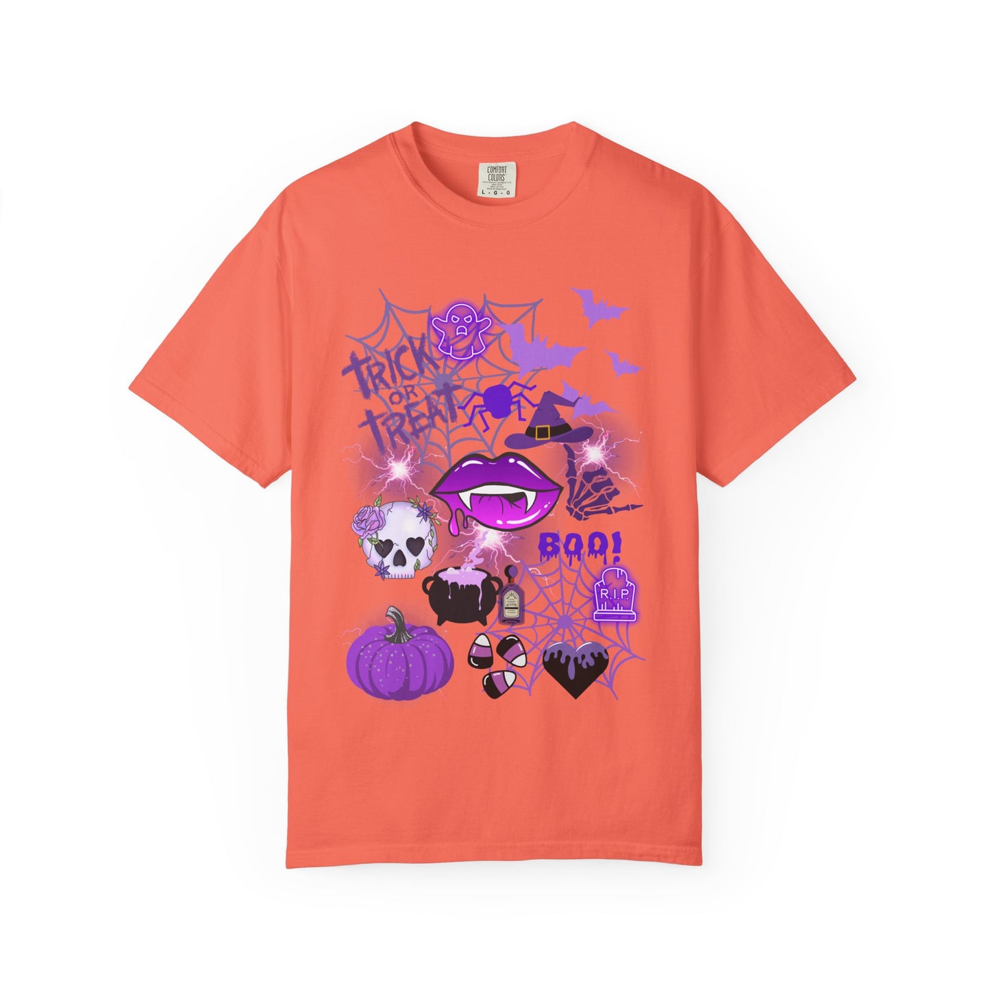 Spooky Purple Vibes Halloween Graphic T-Shirt, Fun Unisex Tee for Spooky Season, Trick or Treat, Boo! Shirt, Halloween Party Wear, Gift Idea