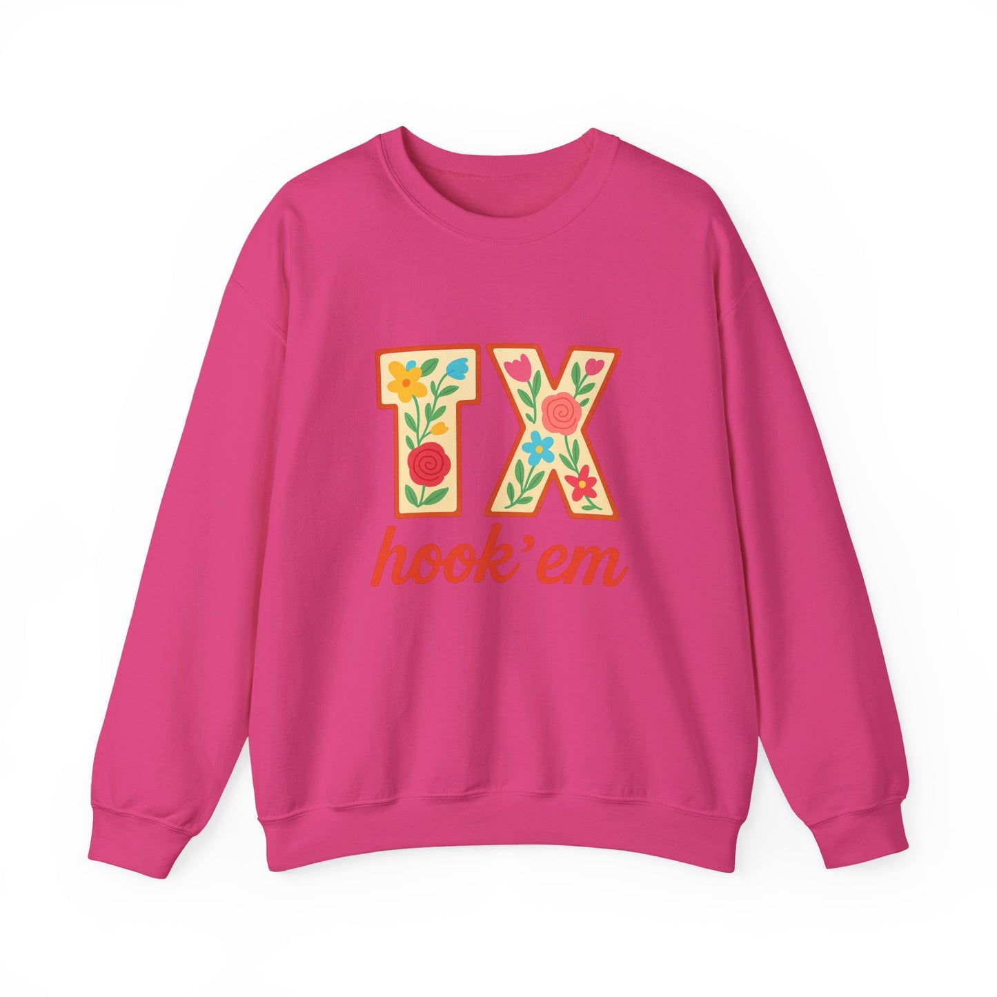 TX Hook'em Unisex Crewneck Sweatshirt | Cozy Texas Pride Apparel, Perfect for Game Day, Casual Outfits, Gifting