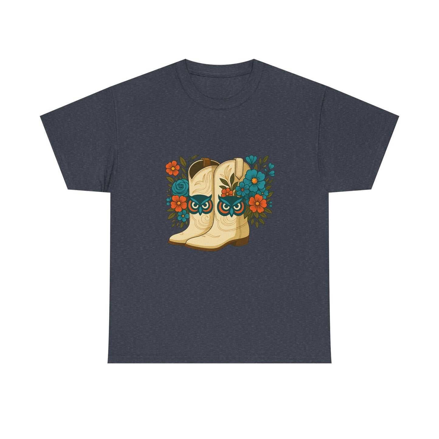 Floral Cowboy Boots Tee, Perfect for Country Music Lovers, Western Style Gift, Casual Outfit, Boho Fashion, Farmhouse Decor