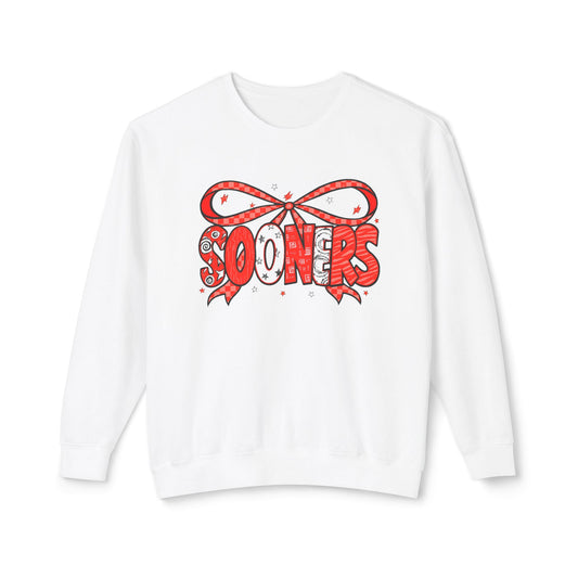 Festive Crewneck Sweatshirt with Cheerful Bow Design