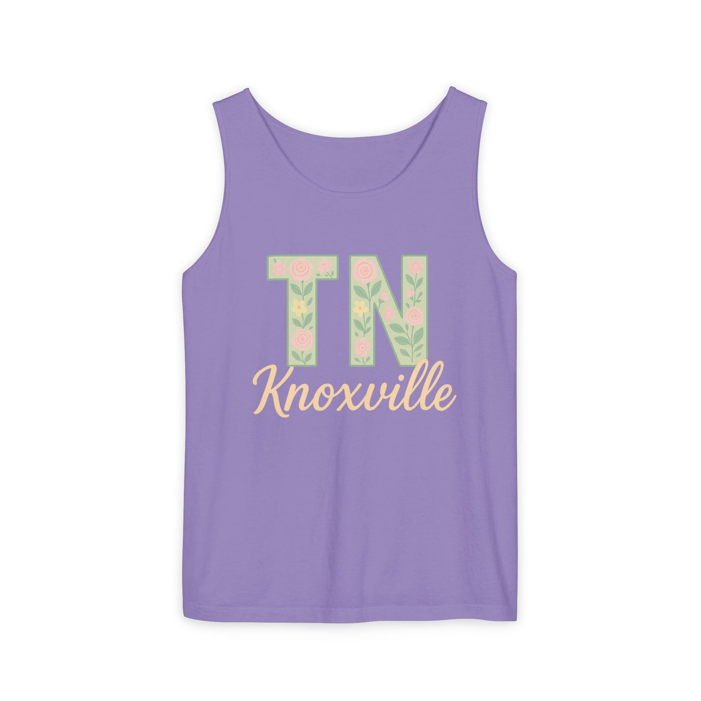 Tennessee Floral Tank Top, Unisex Sleeveless Shirt, Summer Tee, Casual Wear, Gift for Her, Comfort Colors, Graduation Gift, Rocky Top