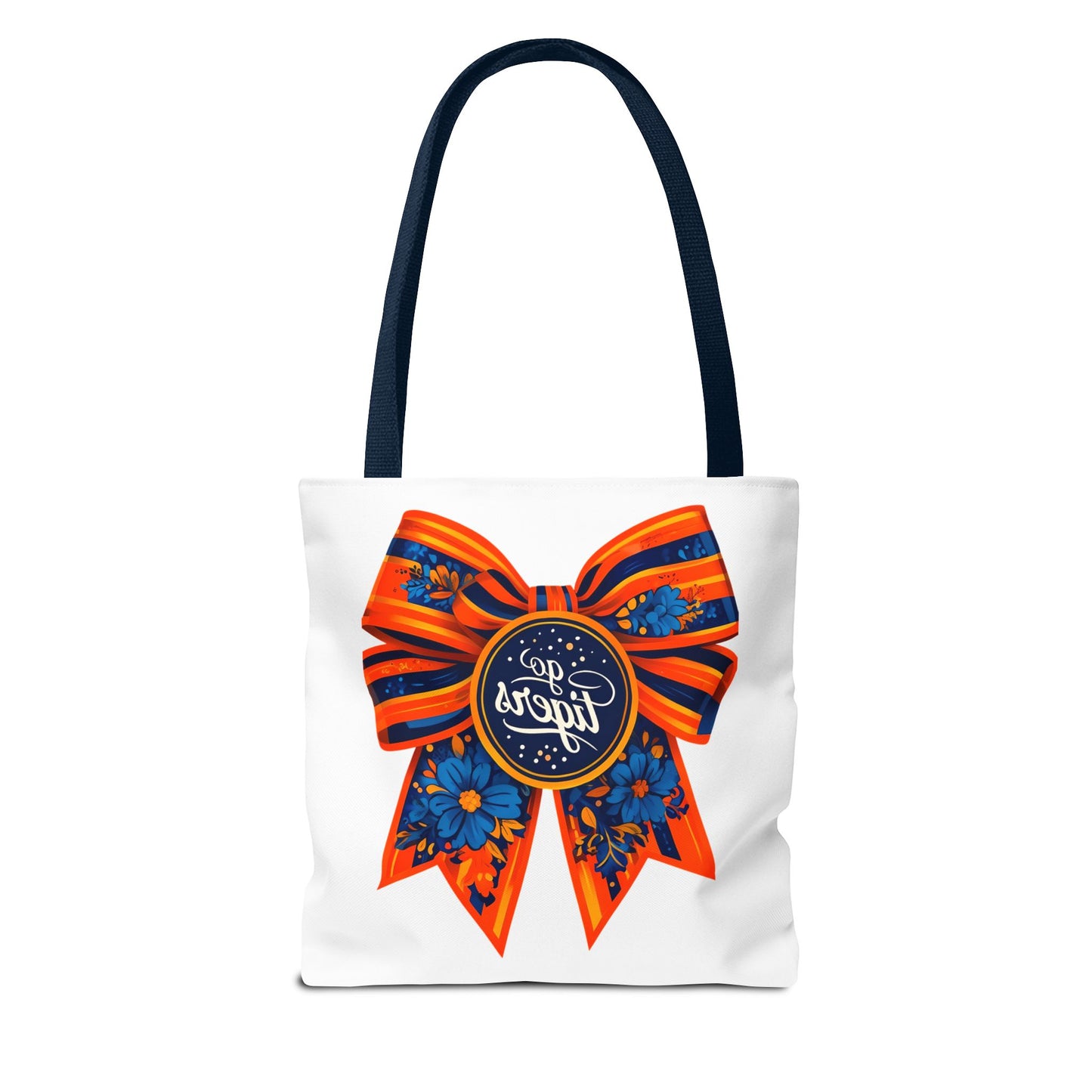 Cheerful Floral Tote Bag - Go Tigers, Sports Fan Gift, Custom Tote, Floral Design, Game Day Bag, Personalized Shopping Bag