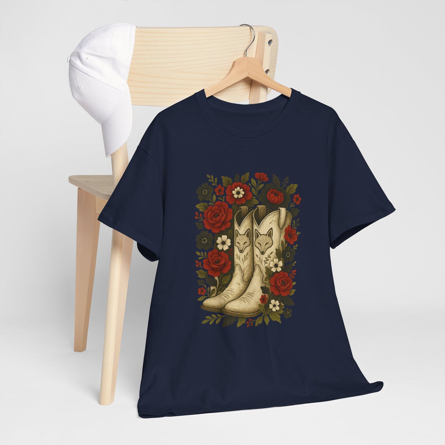 AR State Red Wolves Vintage Floral Cowboy Boots Tee