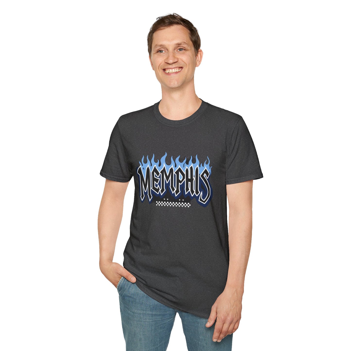 Memphis Flame Graphic T-Shirt, Unisex Tee, Casual Wear, Gift for Music Lovers, Summer Fashion, Graphic Design Shirt