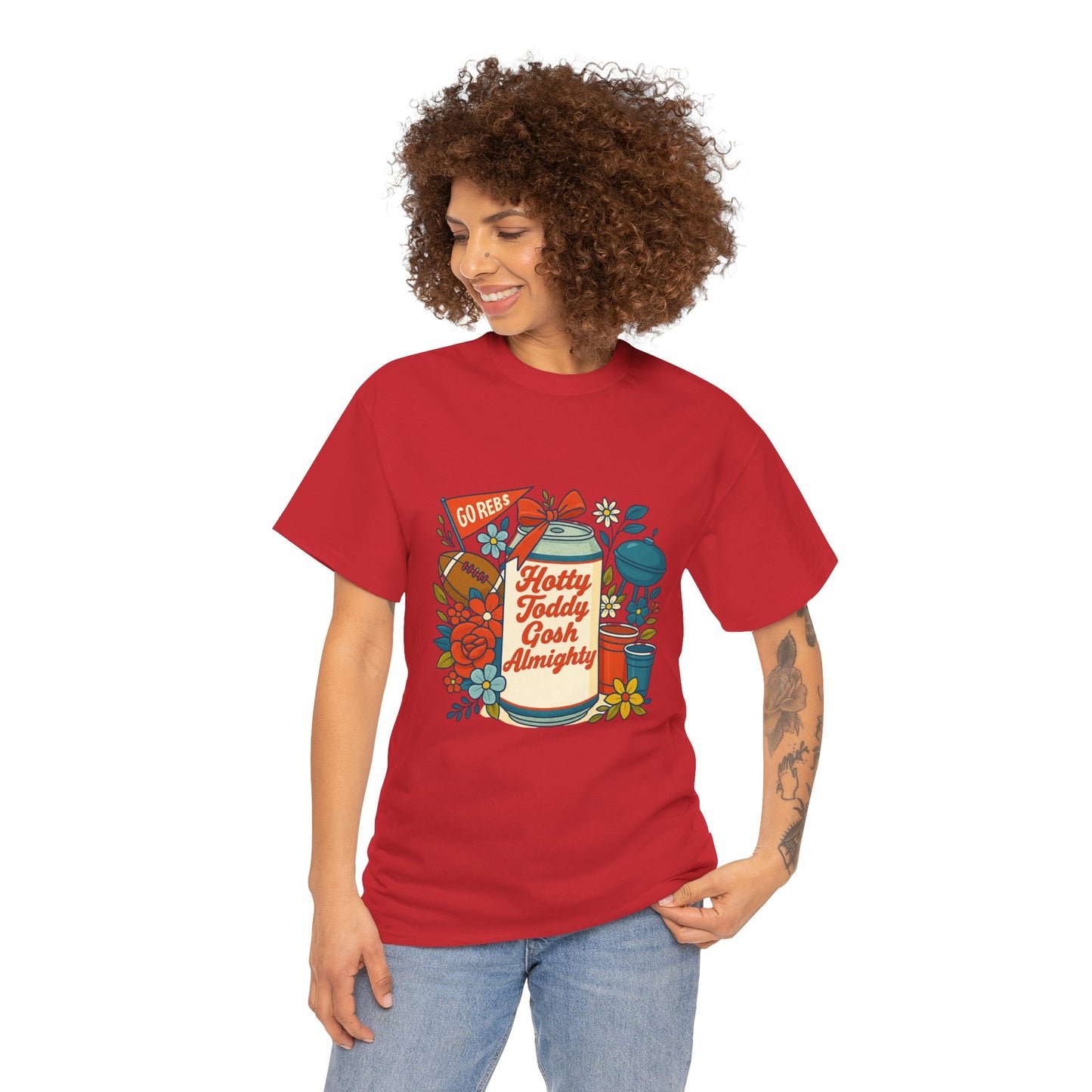 Hotty Toddy Heavy Cotton Tee - Unisex Graphic T-Shirt, Casual Wear, College Apparel, Gift for Students, Spring Break Fashion
