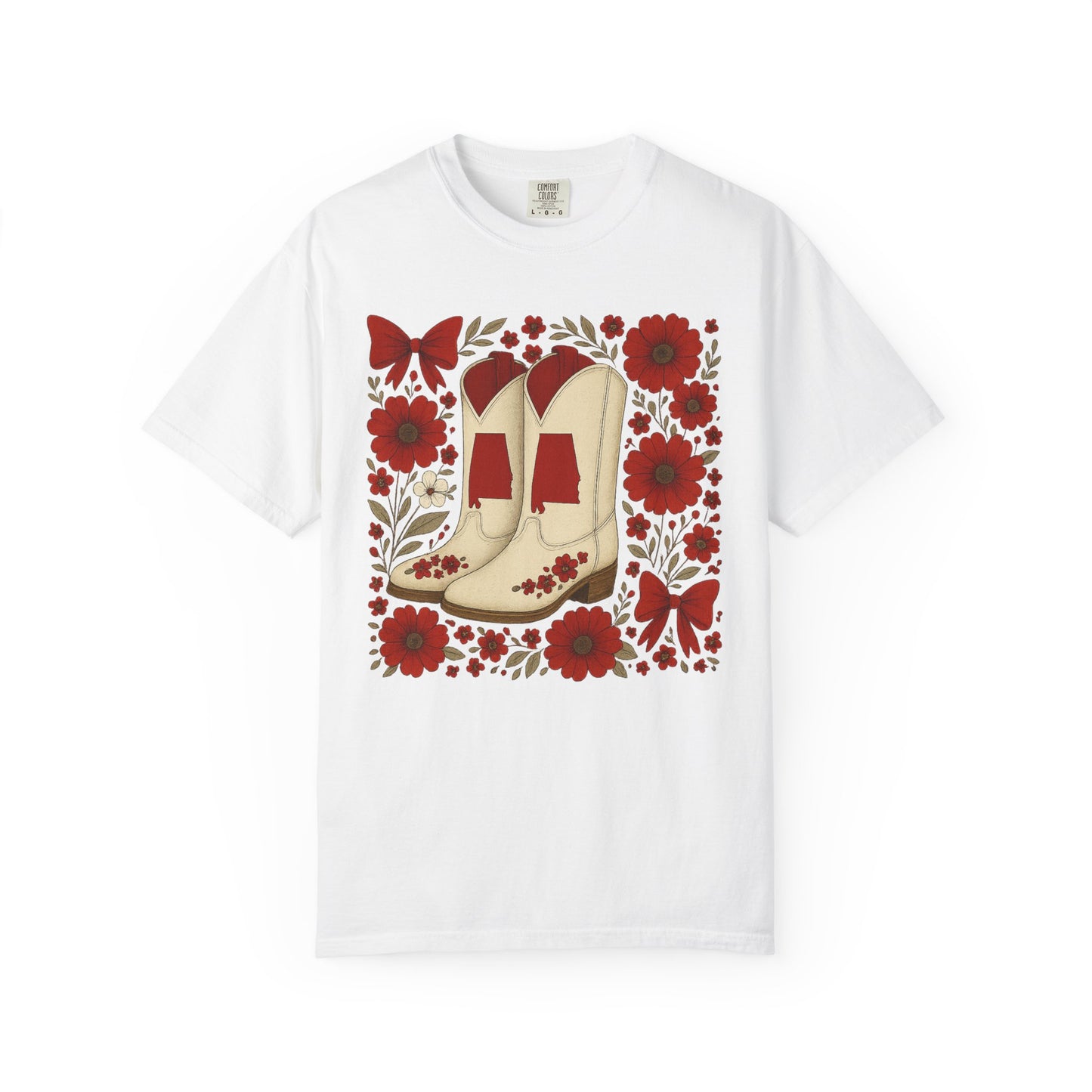 Vintage Cowboy Boots Floral Unisex T-shirt - Alabama Fan, Bama Game Day