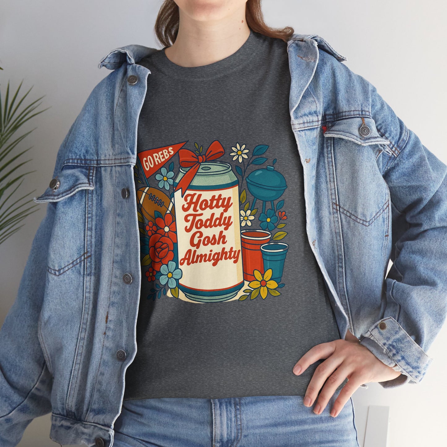 Hotty Toddy Heavy Cotton Tee - Unisex Graphic T-Shirt, Casual Wear, College Apparel, Gift for Students, Spring Break Fashion