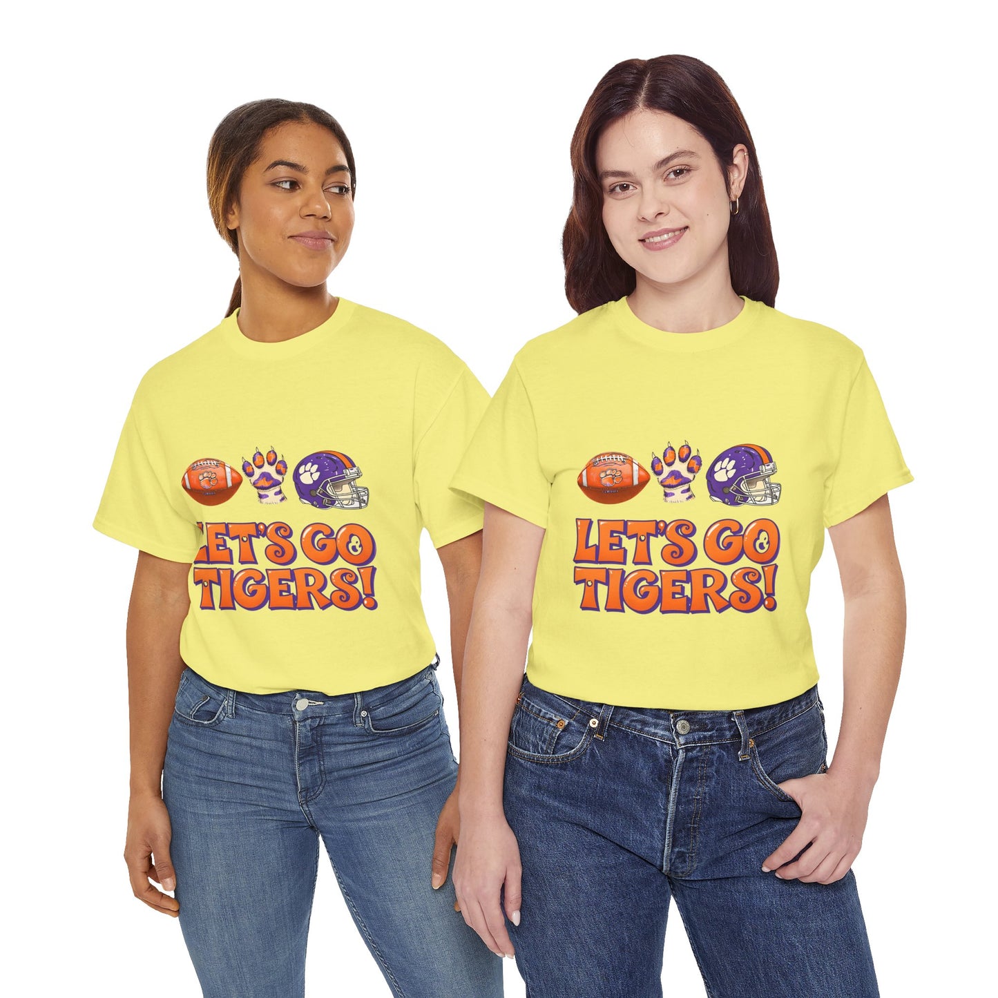 Unisex Heavy Cotton Tee - Let's Go Tigers! Sports Fan Tee, Game Day Shirt, Tailgate Apparel, Team Pride Top, College Football Gear