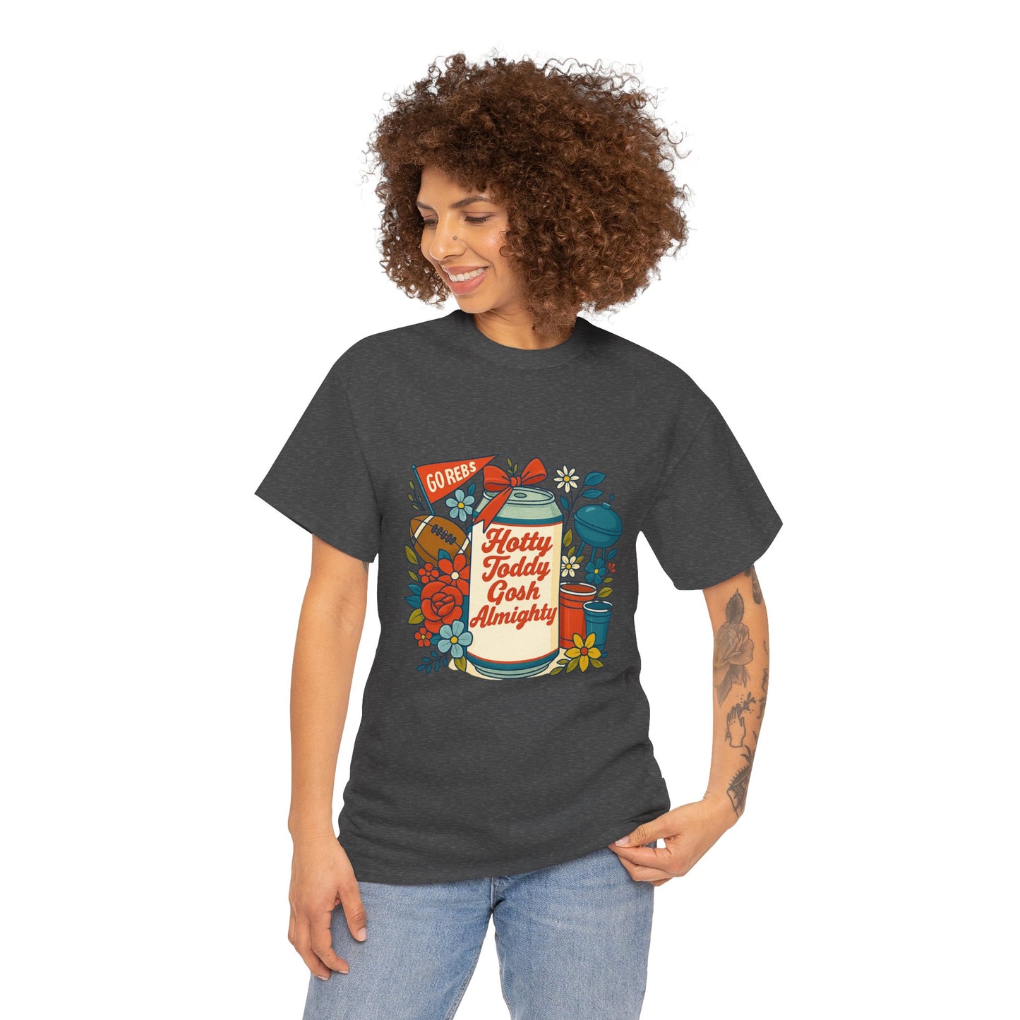 Hotty Toddy Heavy Cotton Tee - Unisex Graphic T-Shirt, Casual Wear, College Apparel, Gift for Students, Spring Break Fashion
