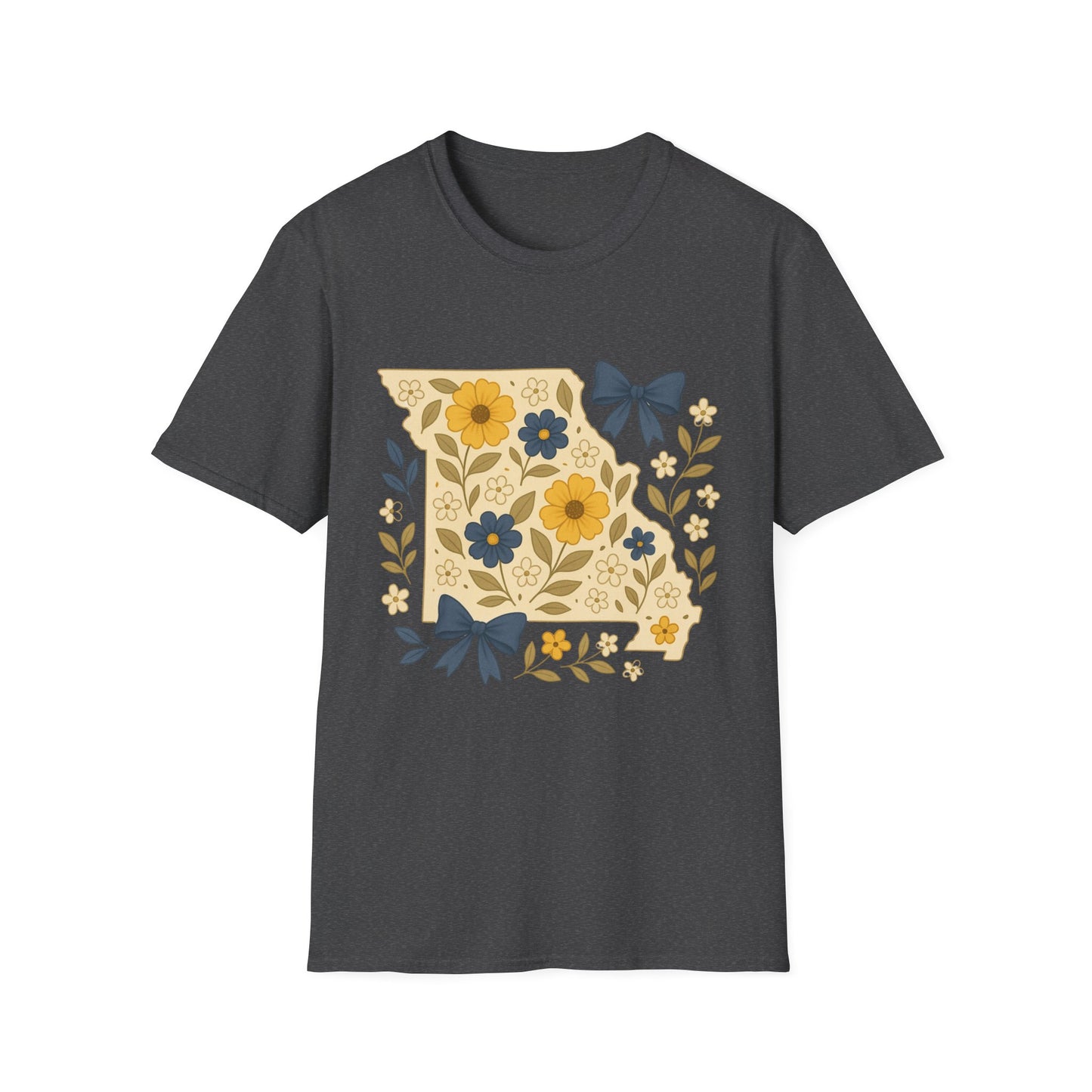 Missouri Floral Unisex T-Shirt, Softstyle Tee, Gift for Her, Spring Fashion, Casual Wear, Personalized Shirt, Eco-Friendly Apparel