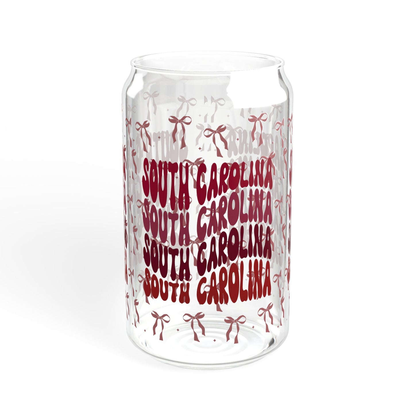 Coquette Bow South Carolina Sipper Glass, 16oz | Tropical Drinkware, Summer Sipping, Perfect for Beach Days, SC gamecocks, south carolina gift, graduation gift