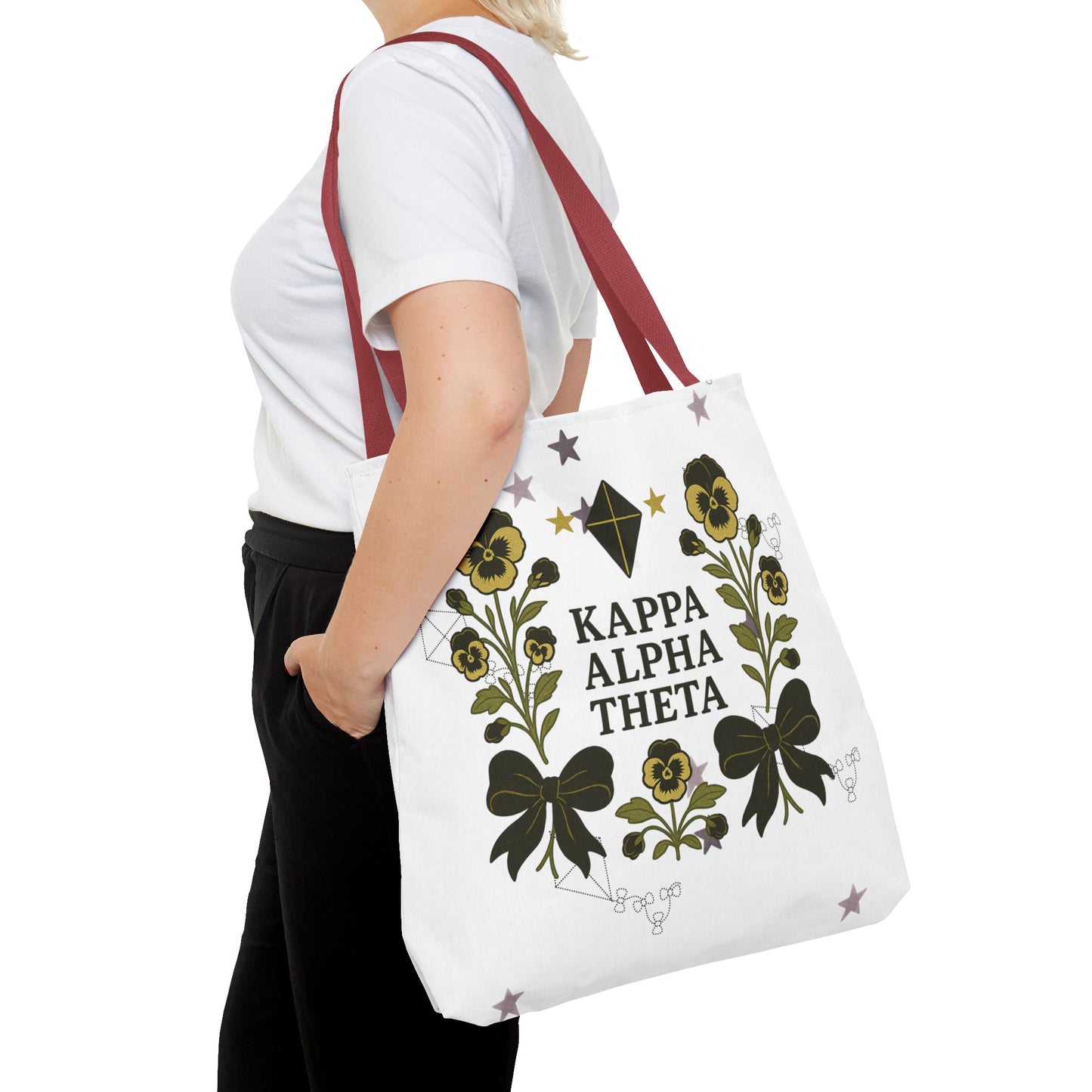 Floral Sorority Tote Bag | Kappa Alpha Theta, Eco-Friendly Bag, Gift for Sisters, College Accessory, Summer Outing Bag