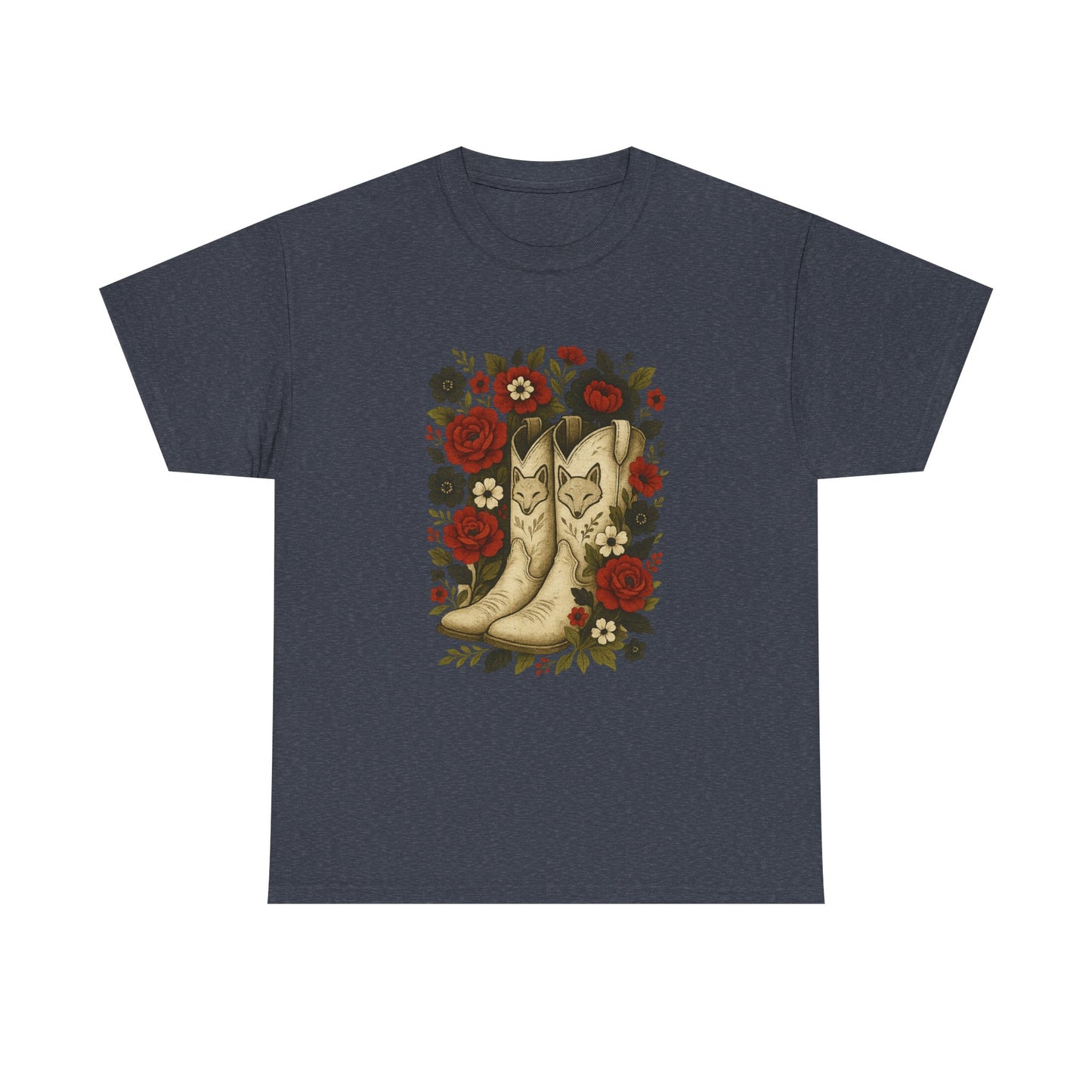 AR State Red Wolves Vintage Floral Cowboy Boots Tee