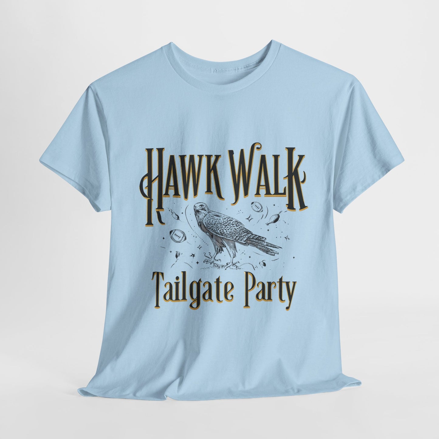 Hawk Walk Tailgate Tee, Unisex Cotton Shirt, Outdoor Event T-Shirt, Festival Wear, Bird Lover Gift, Sports Gathering Apparel