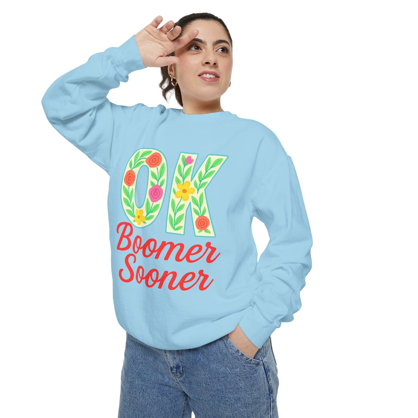 Colorful OK Boomer Sooner Unisex Sweatshirt, Casual Wear, College Apparel, Gift for Fans, Cozy Layering
