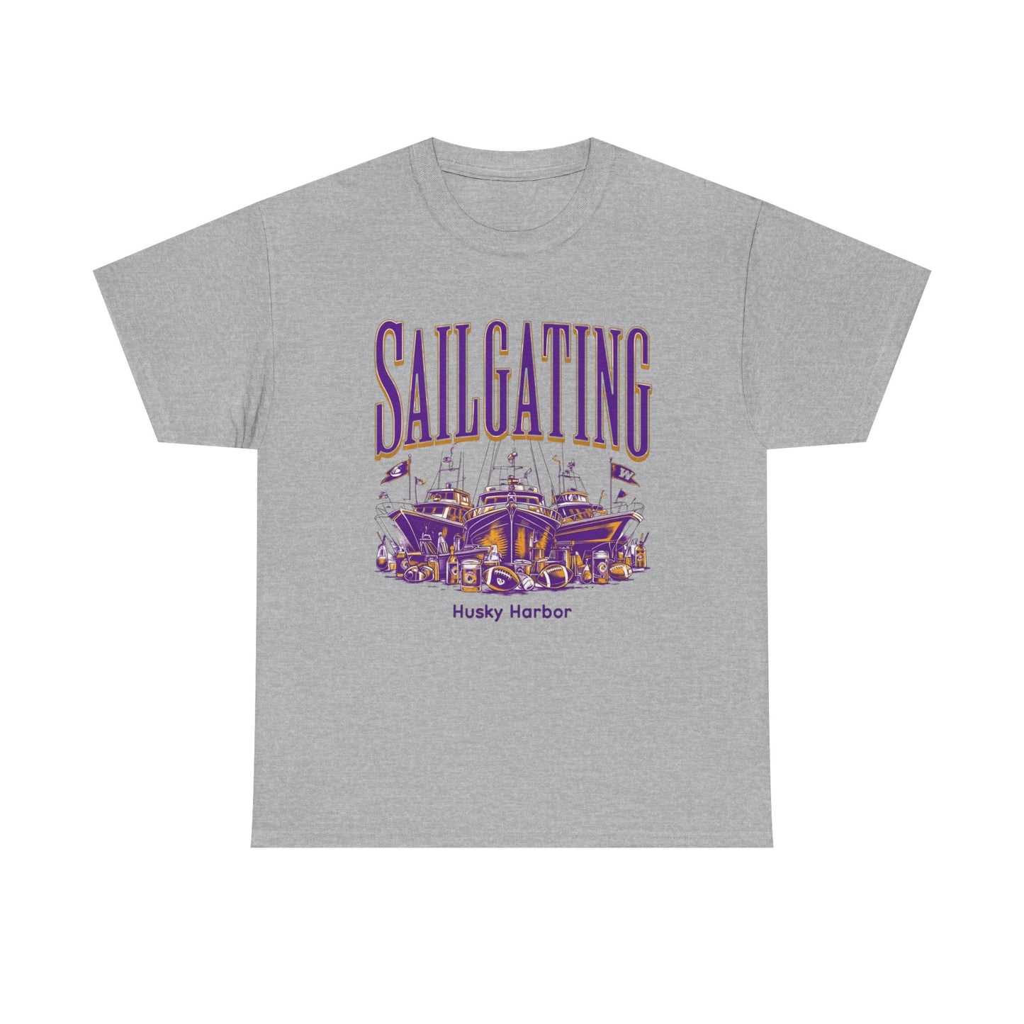 Sailgating Tee - Washington Huskies Unisex Heavy Cotton Shirt