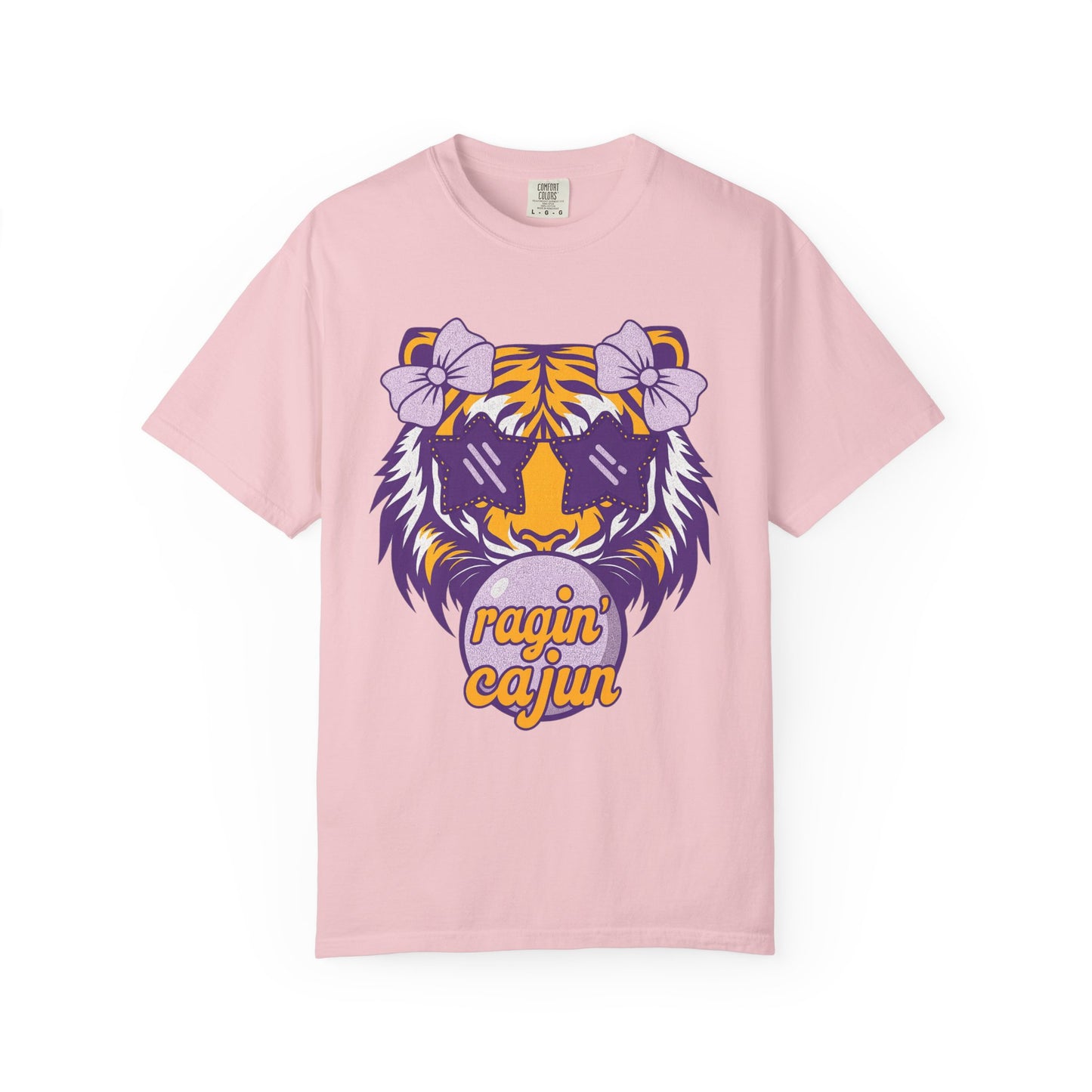 Ragin Cajun Bow Bubble Tiger T-Shirt - Casual Wear and Gift for Animal Lovers