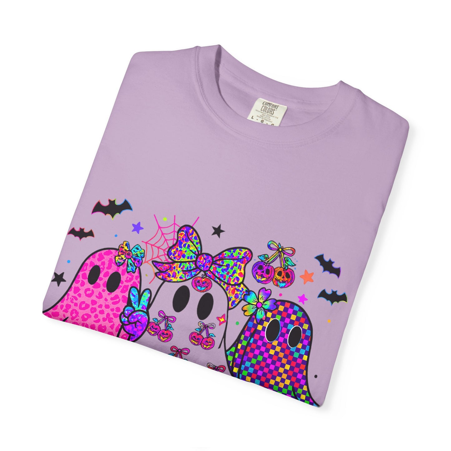 Colorful Ghost-Themed Unisex T-Shirt, Spooky Tee, Halloween Apparel, Festival Shirt, Gift for Ghost Lovers, Fun Casual Wear