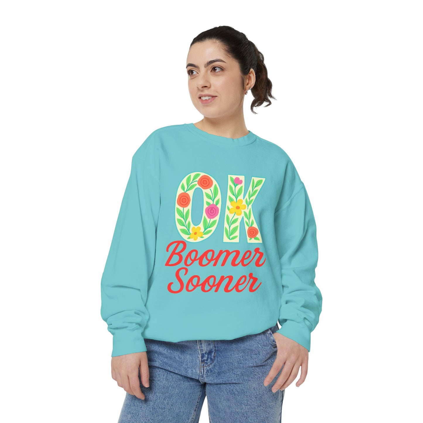 Colorful OK Boomer Sooner Unisex Sweatshirt, Casual Wear, College Apparel, Gift for Fans, Cozy Layering