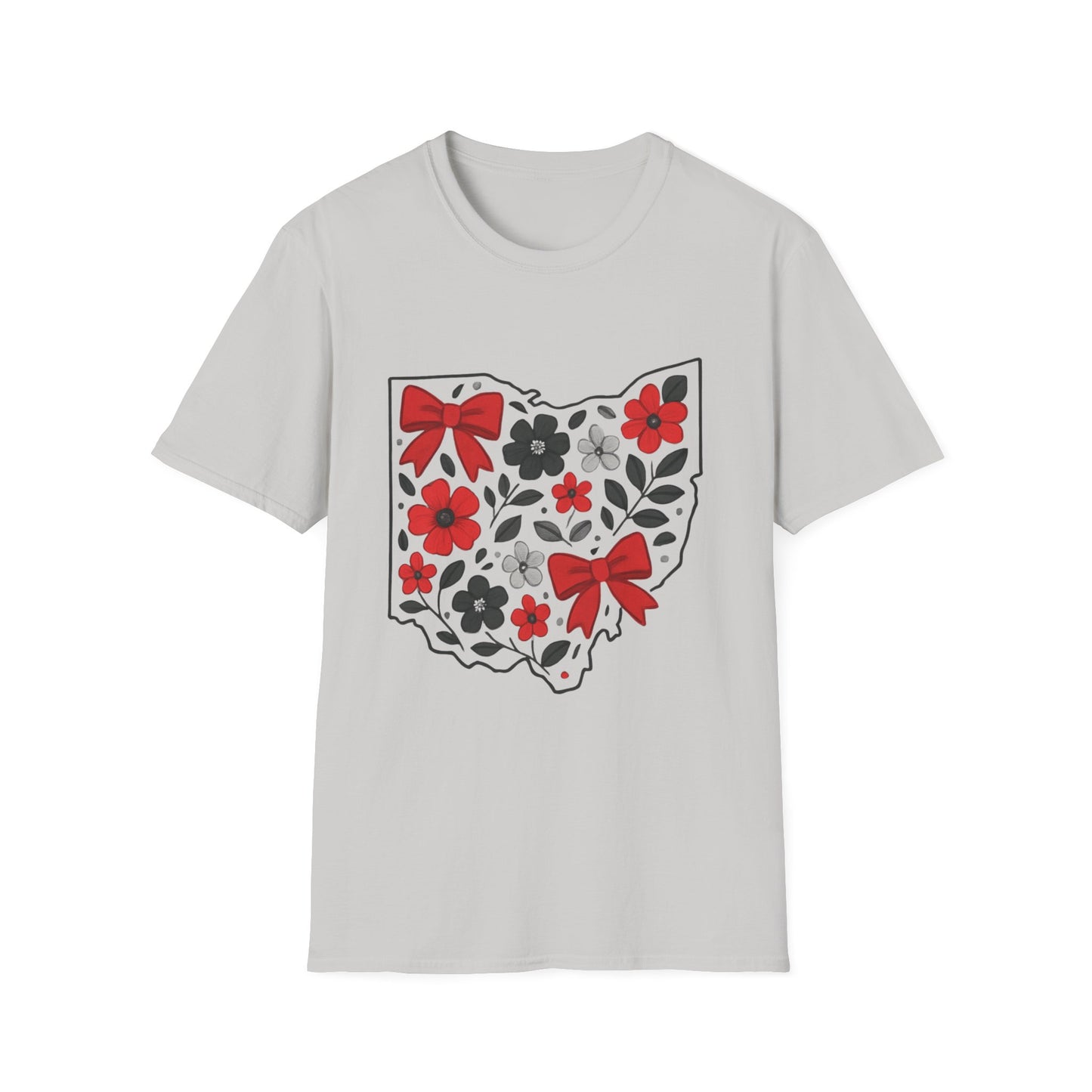 Ohio Floral T-Shirt, Unisex Tees, Gift for Her, Vintage Style, Summer Wardrobe Essential, State Pride