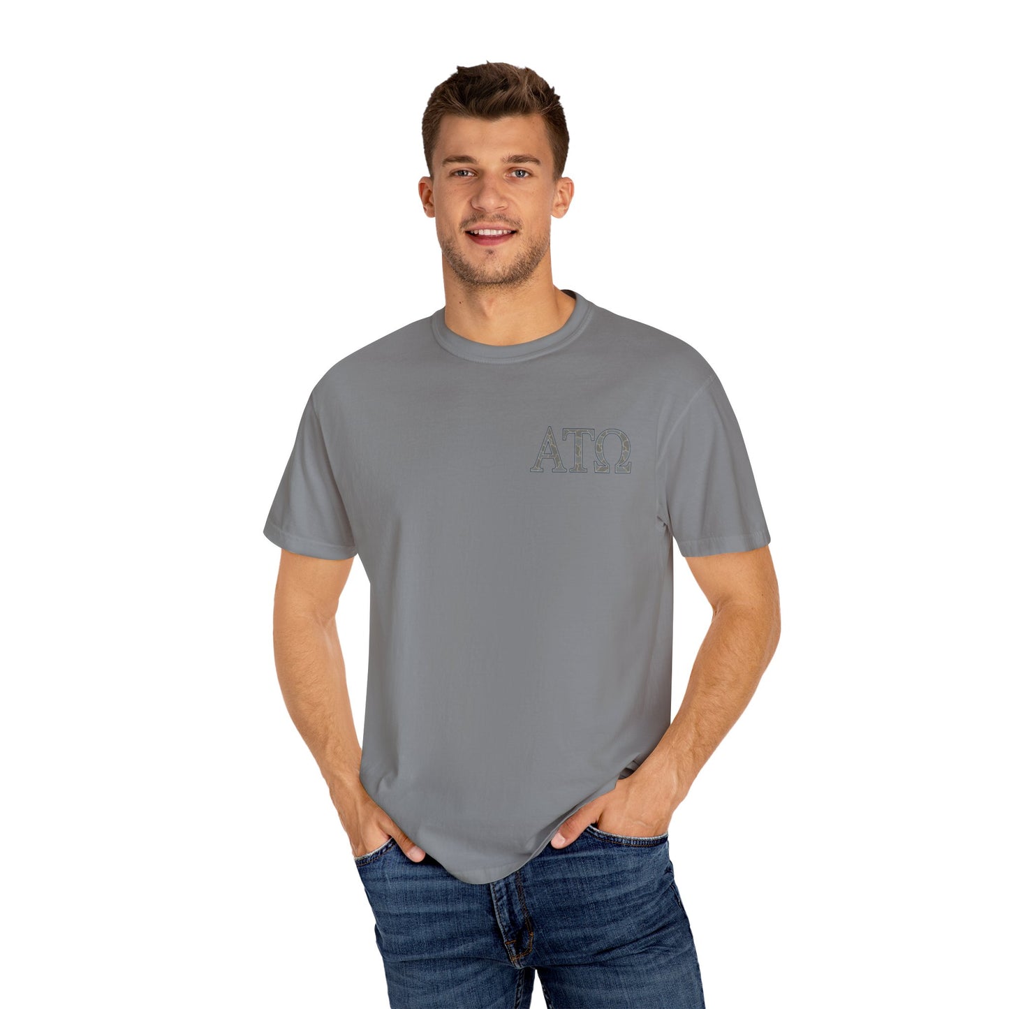 AlphaTauOmega Garment-Dyed T-shirt | Unisex Casual Tee for Fraternity Events, Gifts, College Life, Brotherhood, Greek Life