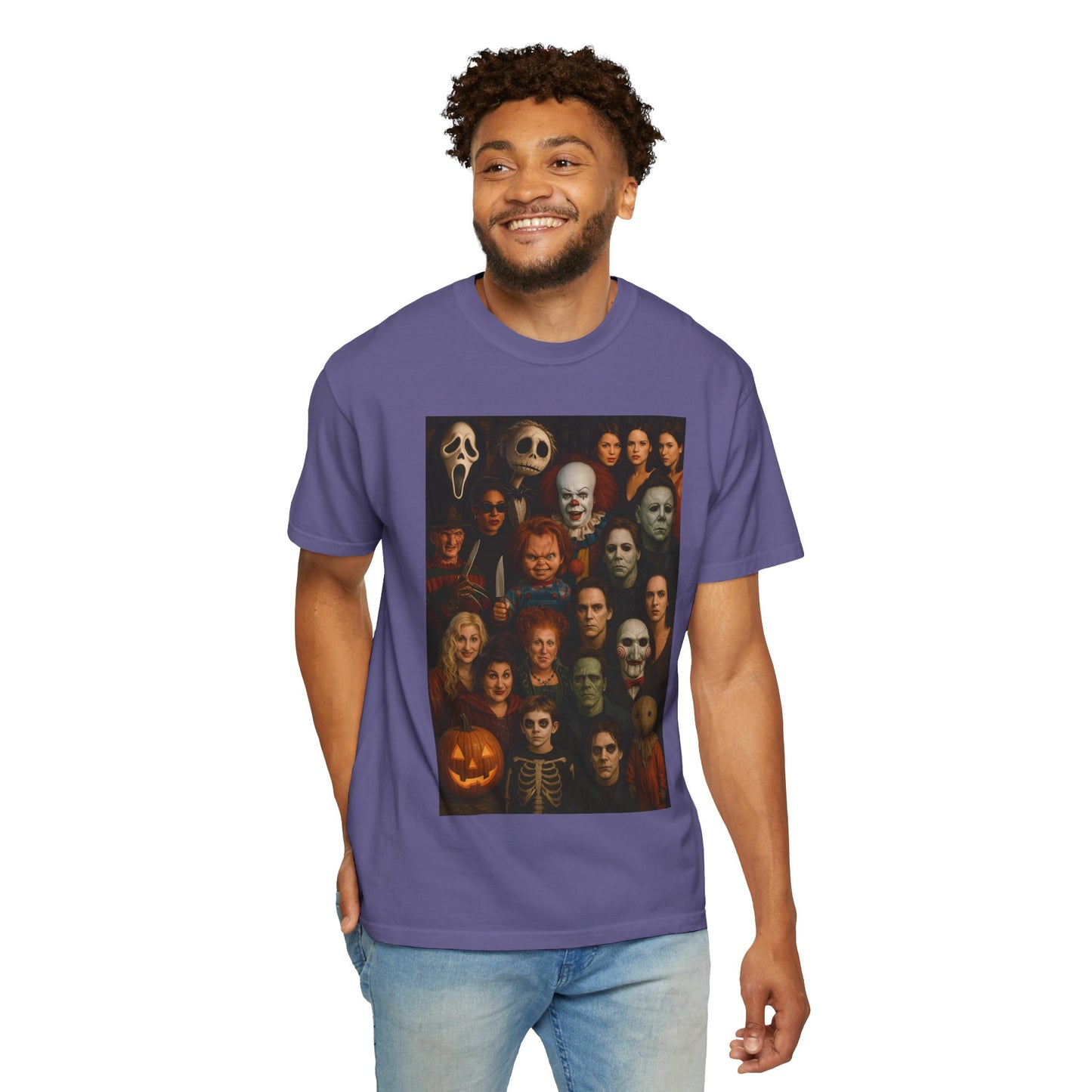Spooky Halloween T-Shirt | Unisex Garment-Dyed Tee Featuring Iconic Horror Movie Characters, Perfect for Halloween Parties, Horror [...]
