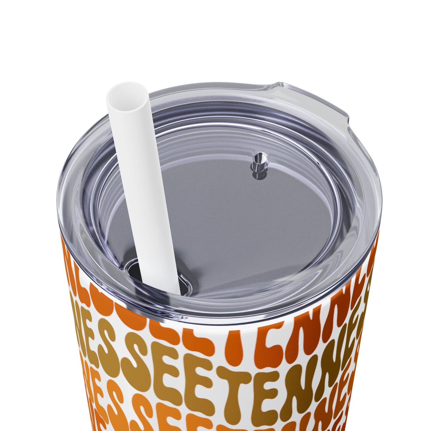 Tennessee Fan Gift Skinny Tumbler with Straw | Fun & Vibrant Travel Mug, Motivational Drinkware, Unique Gift for Friends, Perfect for Outdoor Adventures