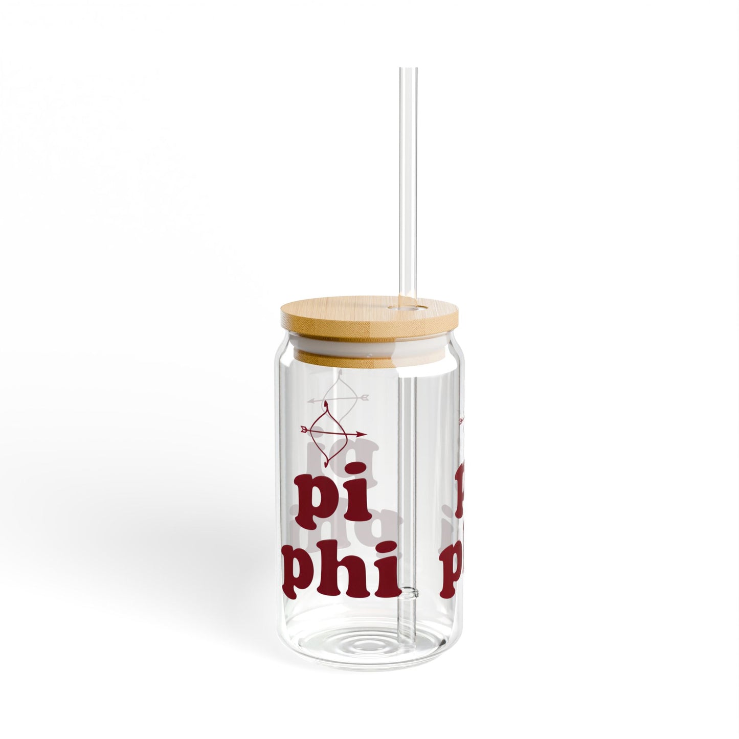 Pi Phi Sorority Sipper Glass
