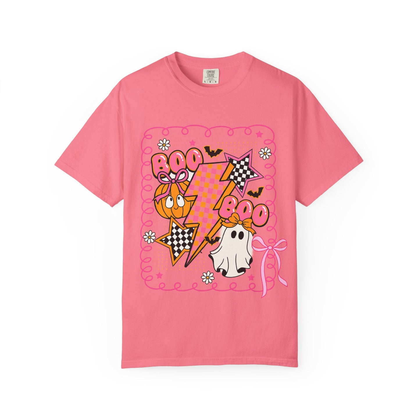 Retro Design Orange & Pink Unisex Halloween T-Shirt