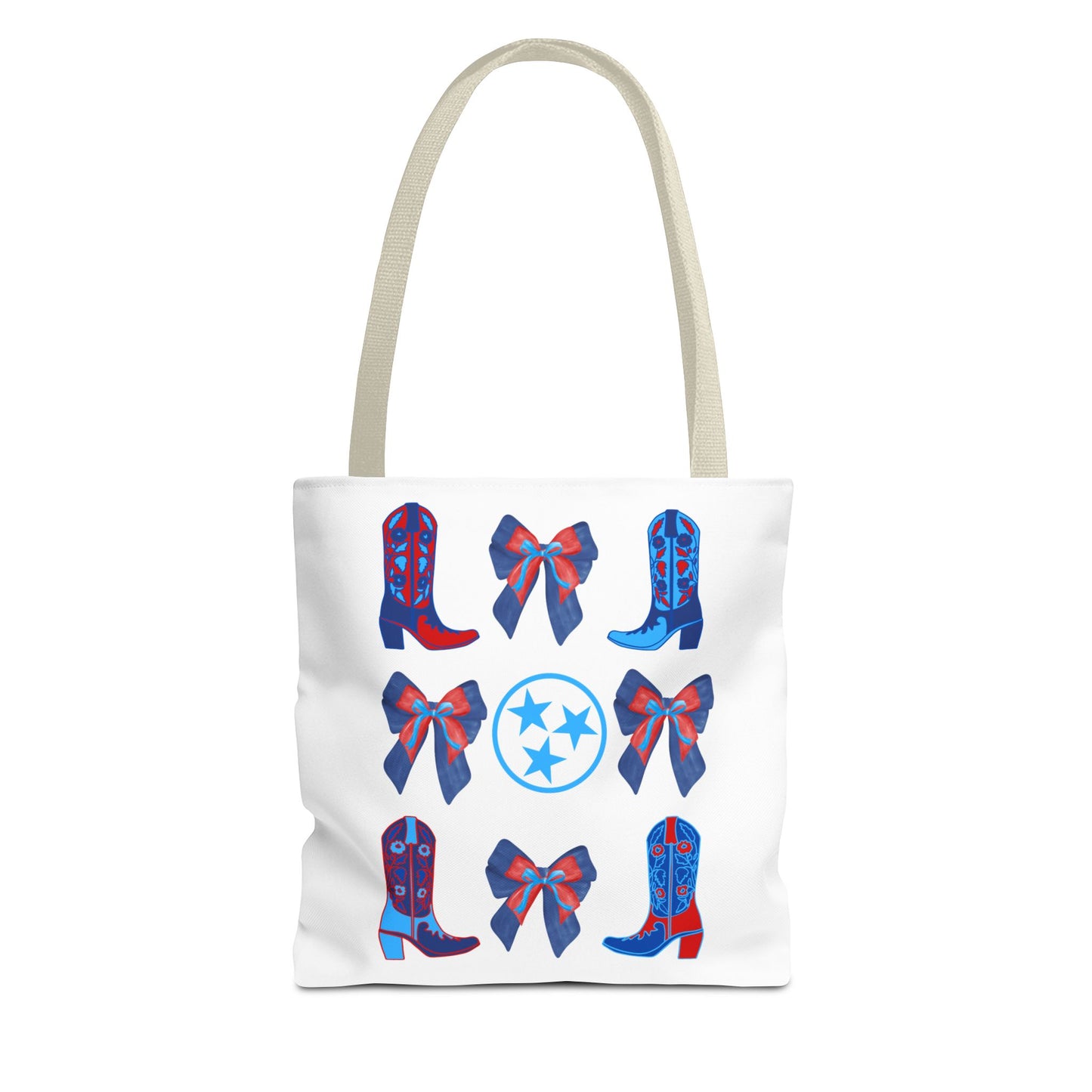Tote Bag - Tennessee Titans Coquette Bow Design - Titan Up NFL Game Day Gift Nashville TN