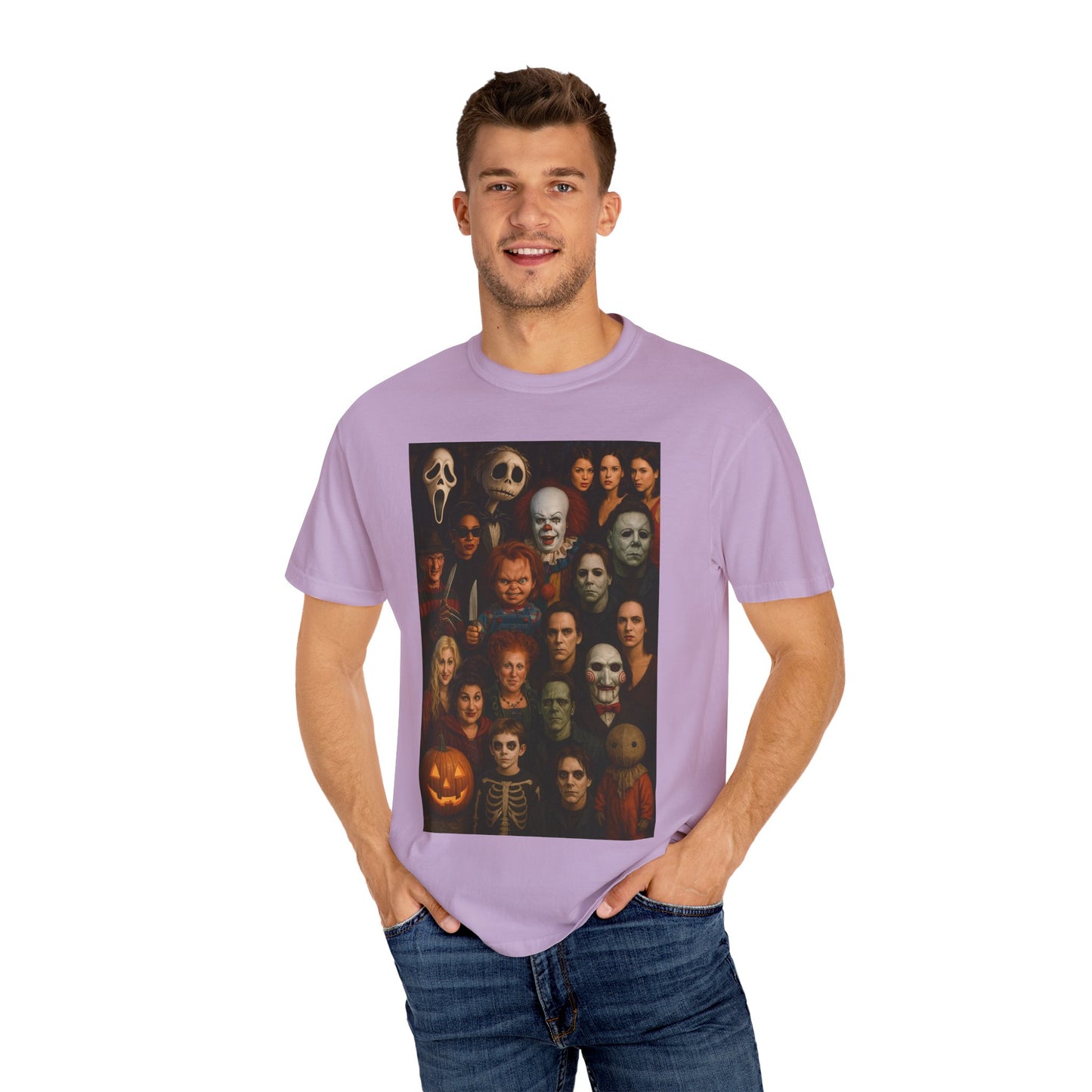 Spooky Halloween T-Shirt | Unisex Garment-Dyed Tee Featuring Iconic Horror Movie Characters, Perfect for Halloween Parties, Horror [...]