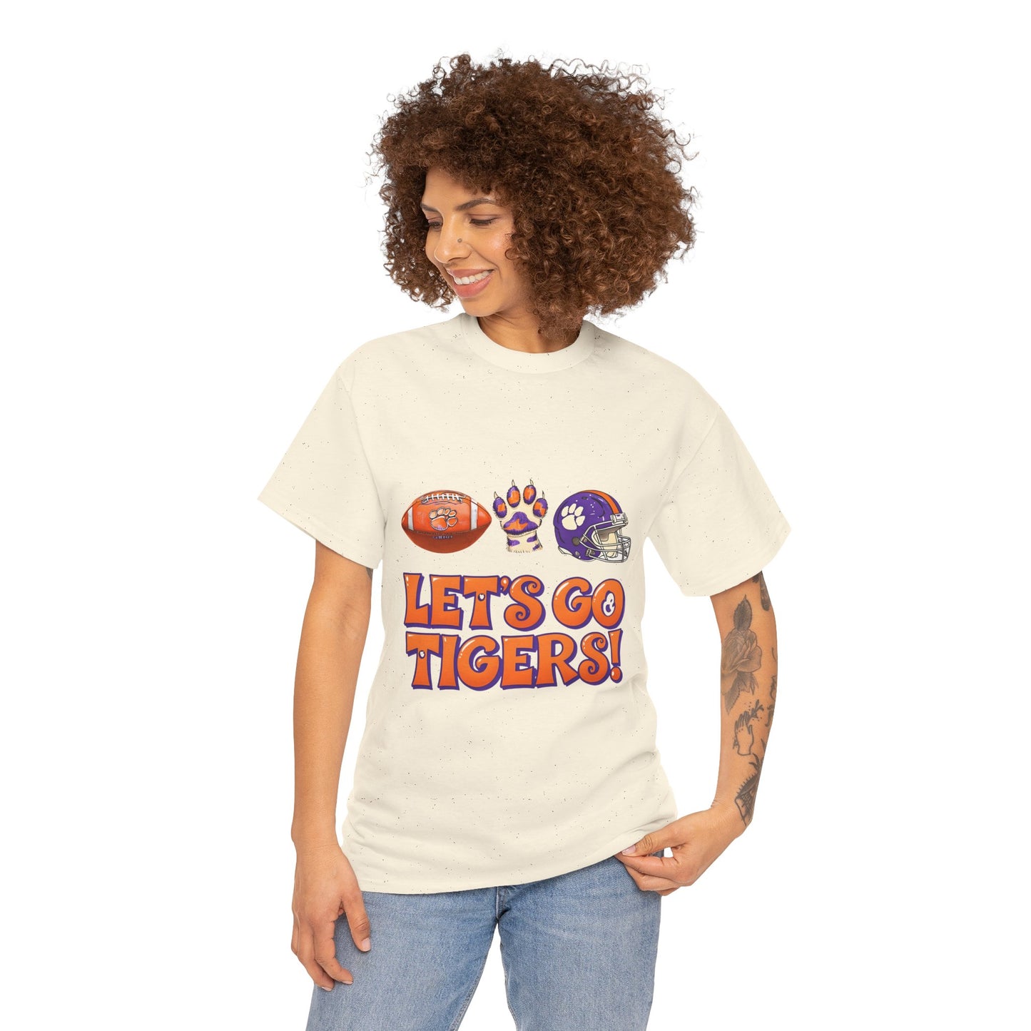 Unisex Heavy Cotton Tee - Let's Go Tigers! Sports Fan Tee, Game Day Shirt, Tailgate Apparel, Team Pride Top, College Football Gear