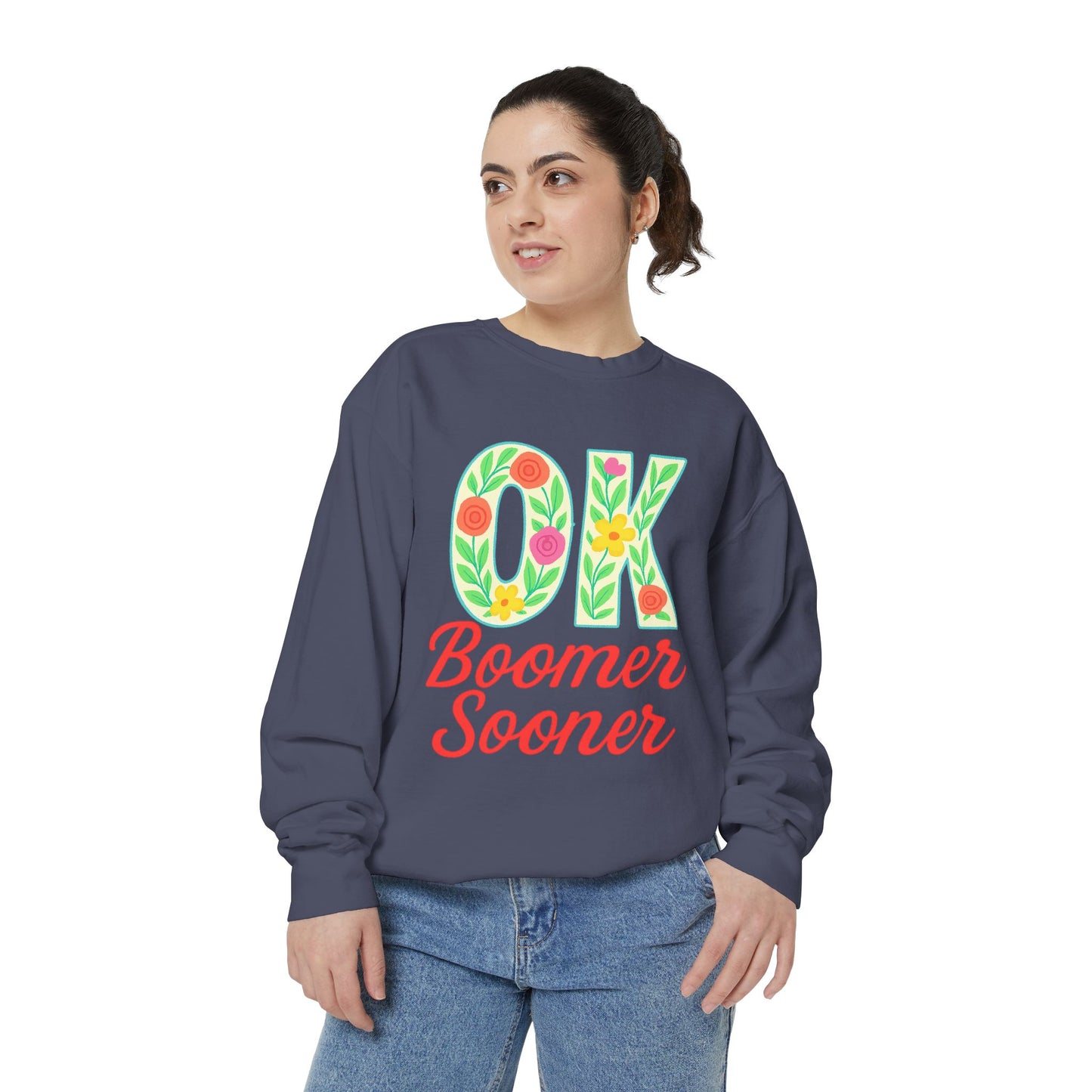 Colorful OK Boomer Sooner Unisex Sweatshirt, Casual Wear, College Apparel, Gift for Fans, Cozy Layering